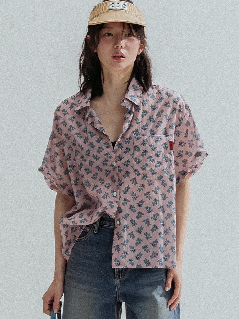 Botanical Cotton Shirt (Pink) — vue 1