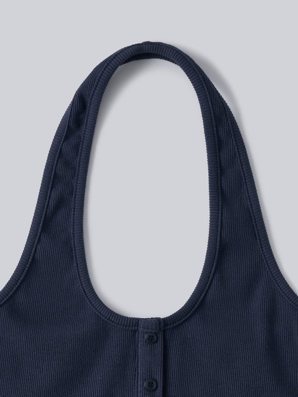 Button Point Cami Top (Navy) — vue 9