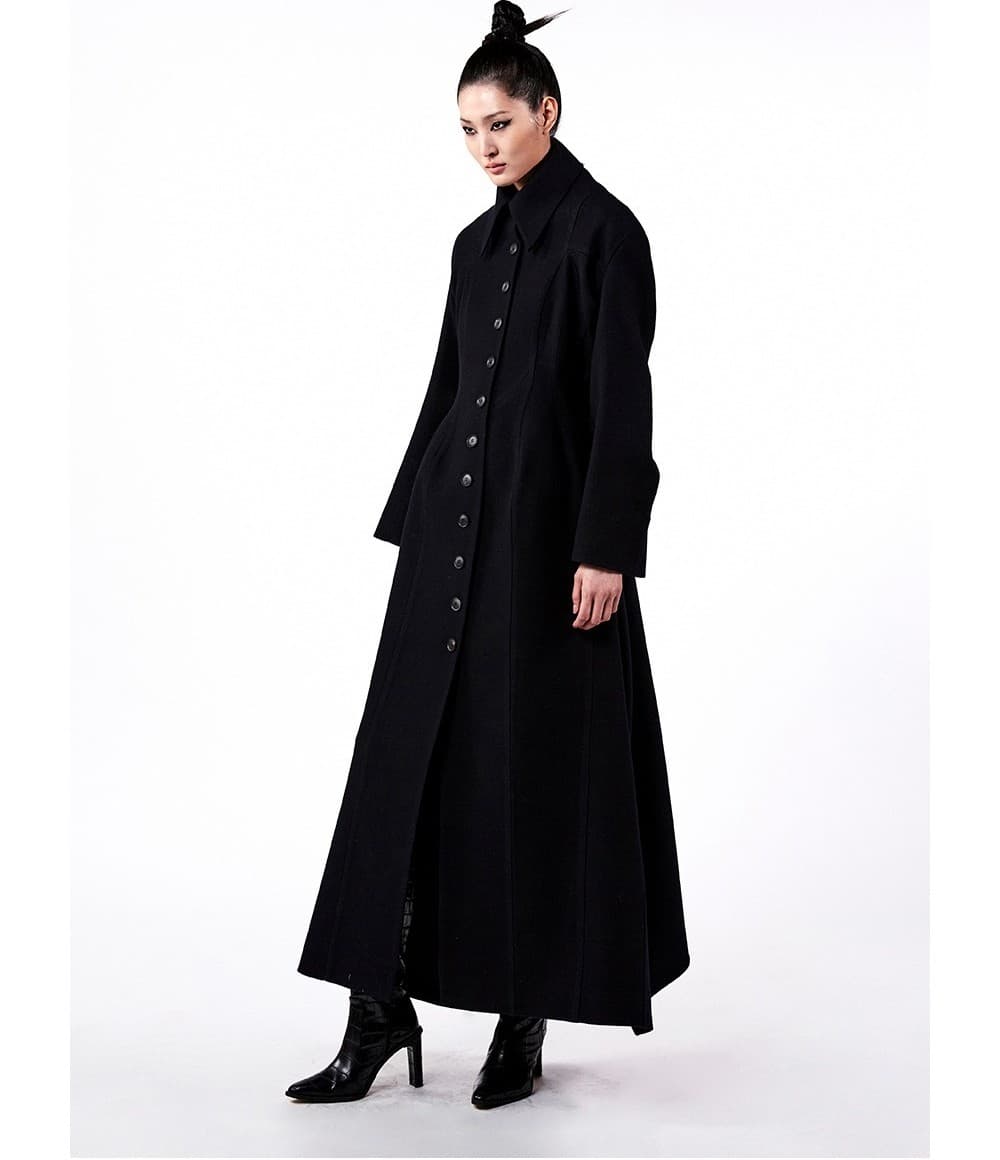 Navy Wool Coat Dress — vue 4