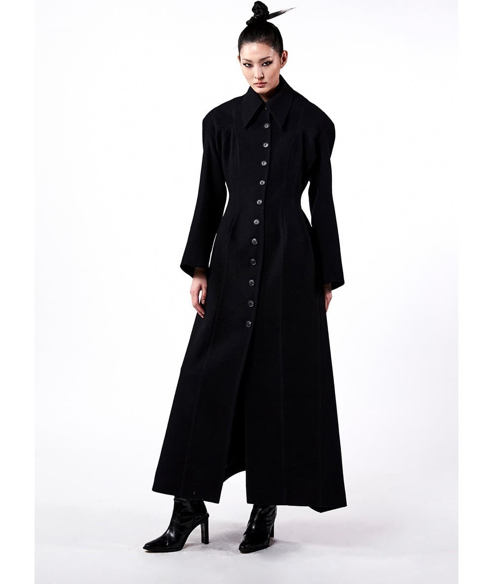 Navy Wool Coat Dress — vue 5