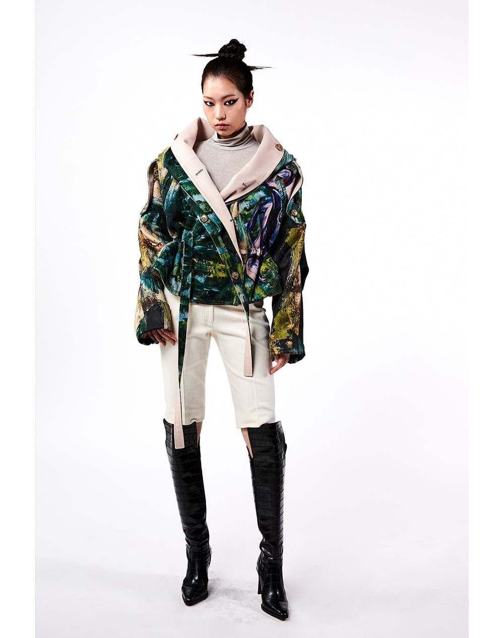Artwork Print Cape Jacket — vue 5