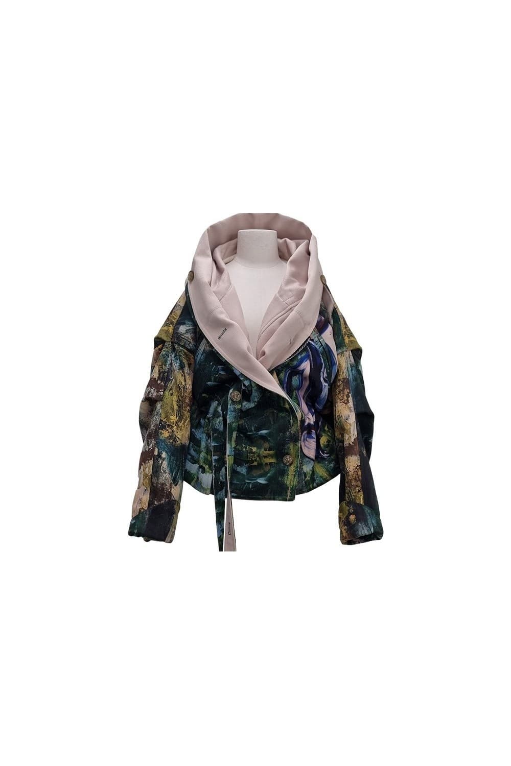 Artwork Print Cape Jacket — vue 7