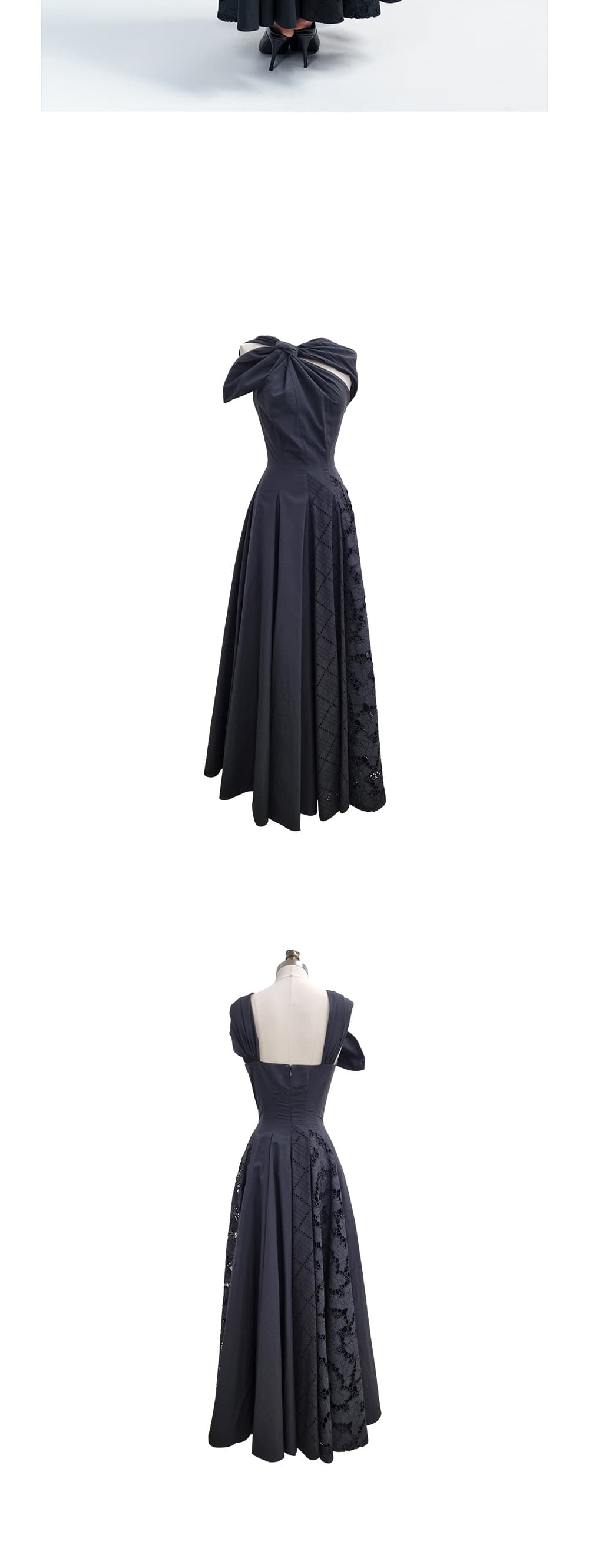 Black Cotton Flare Dress — vue 5