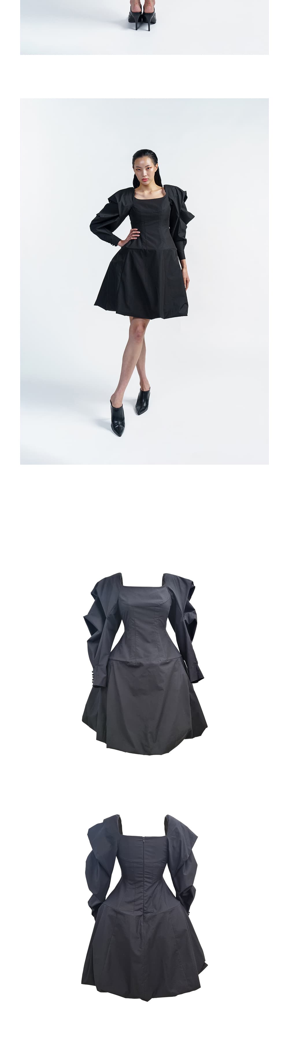 Cotton Black Mini Dress — vue 5