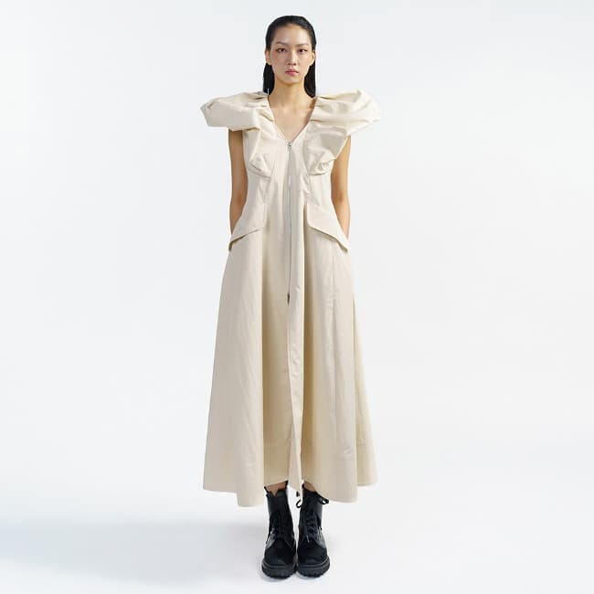 Cream Angel Long Vest — vue 1