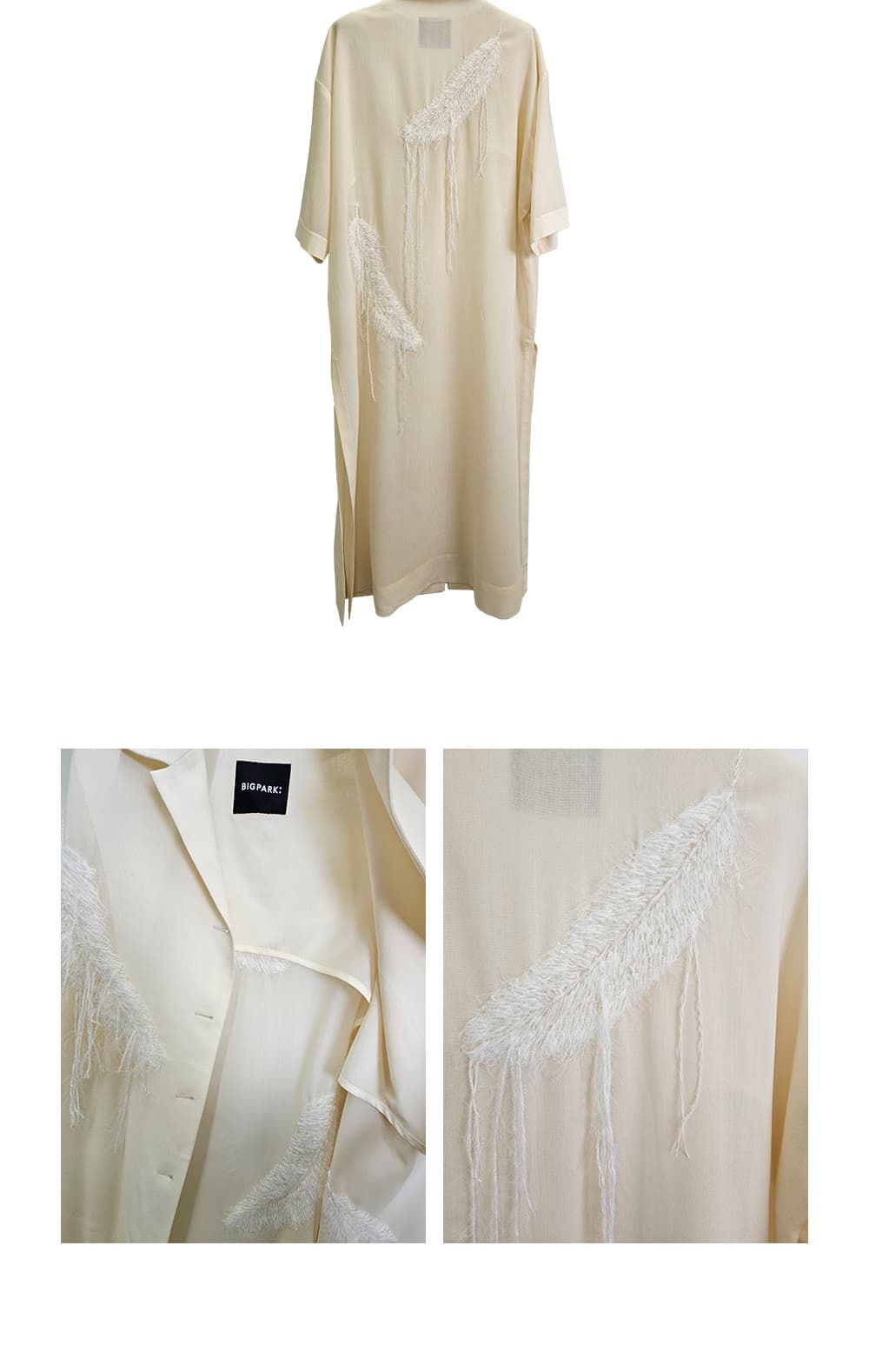Hand Embroidered Detail Long Shirt Coat — vue 5