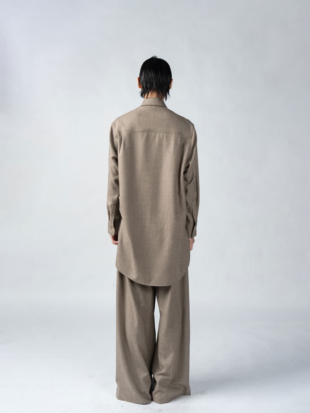 Beigemelange Wool Overfit Shirts — vue 7