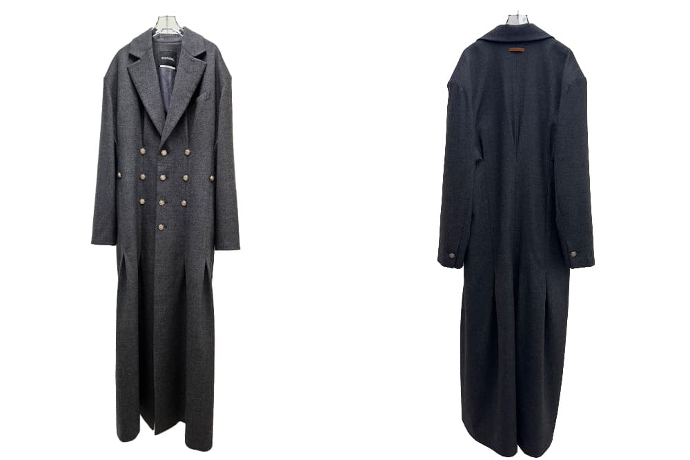 GreyMelange Tuck Maxi Coat — vue 8