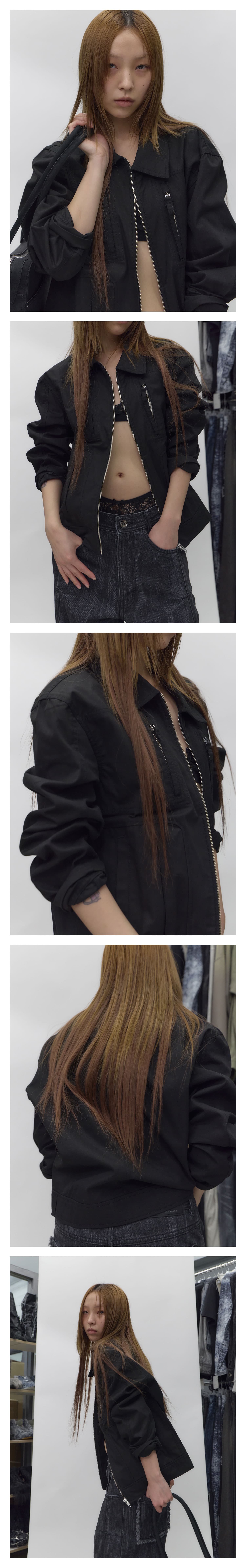 Anchored Puller Utility Jacket Black — vue 3