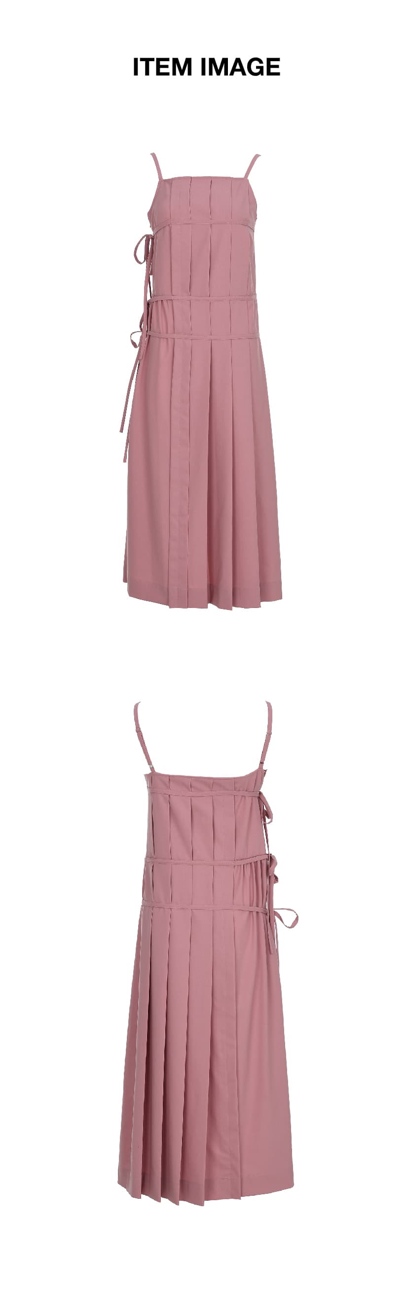 Pleats Wrap Detail Long Dress Pink — vue 3
