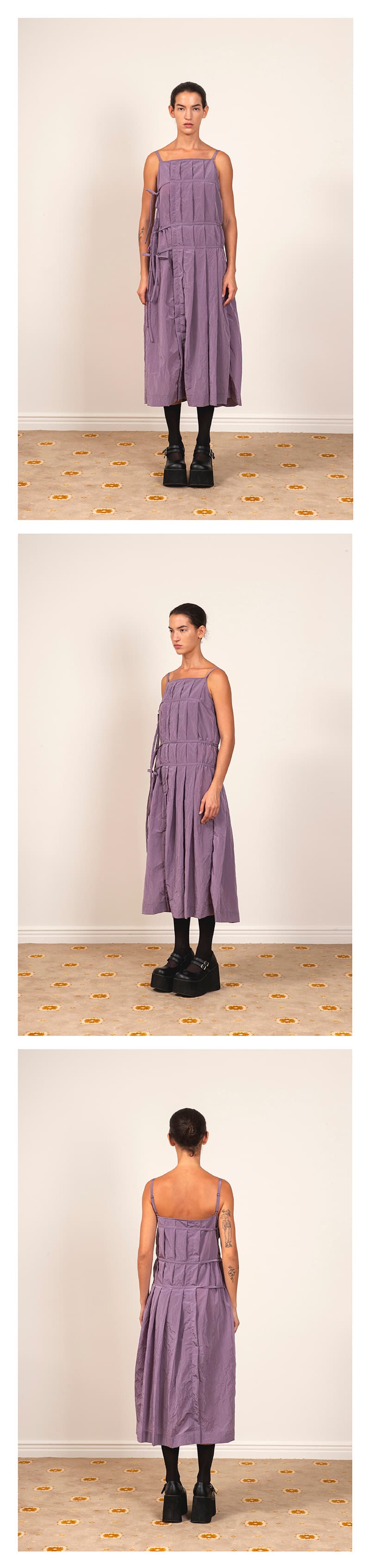 Pleats Wrap Detail Long Dress Purple — vue 3