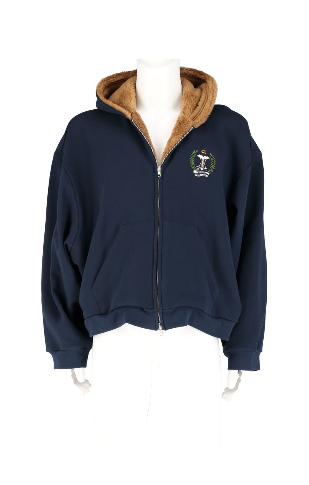 Fur Lining Hoodie Zip-Up — vue 1