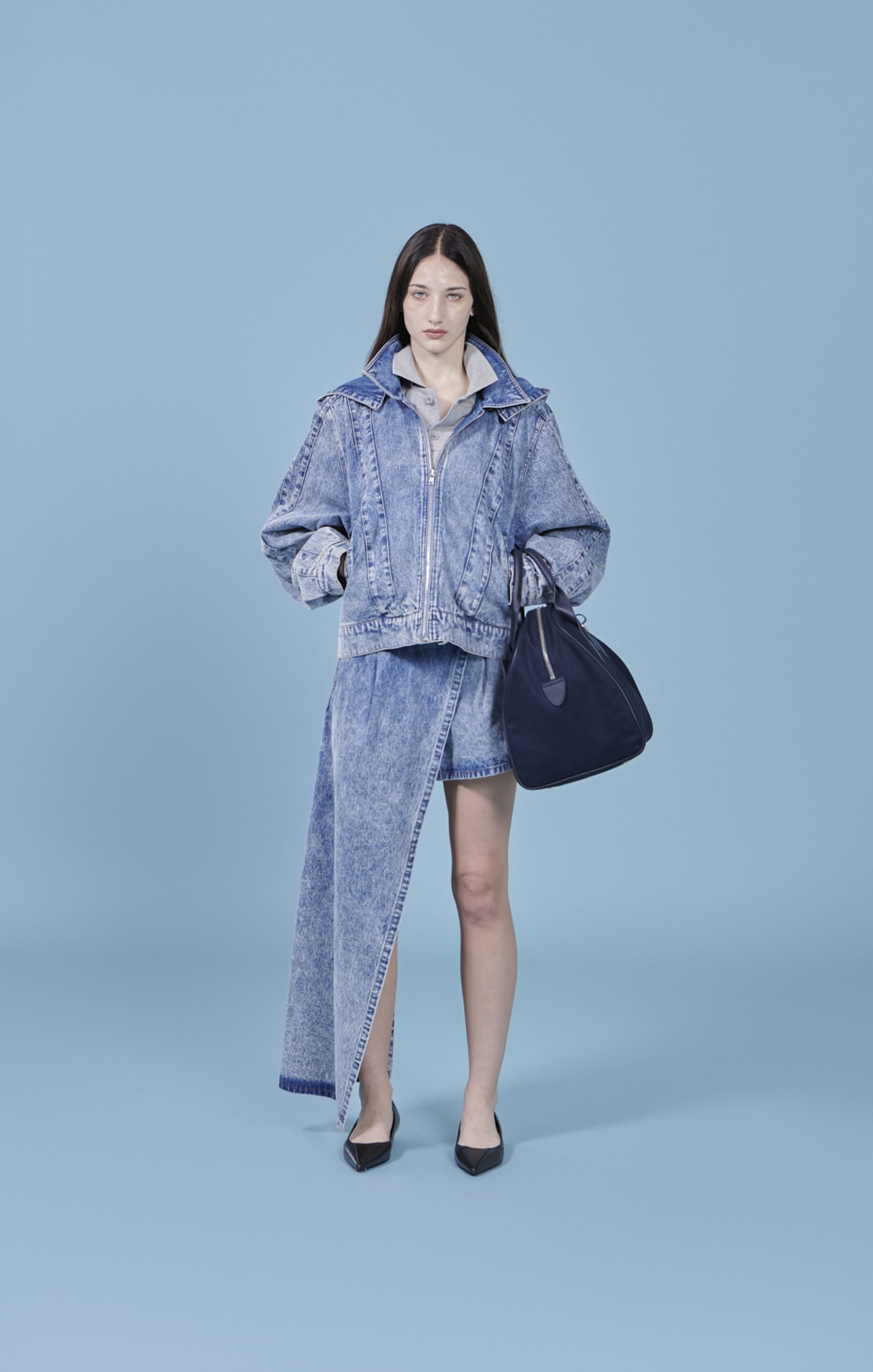 Linear Blocking Denim Jacket — vue 1