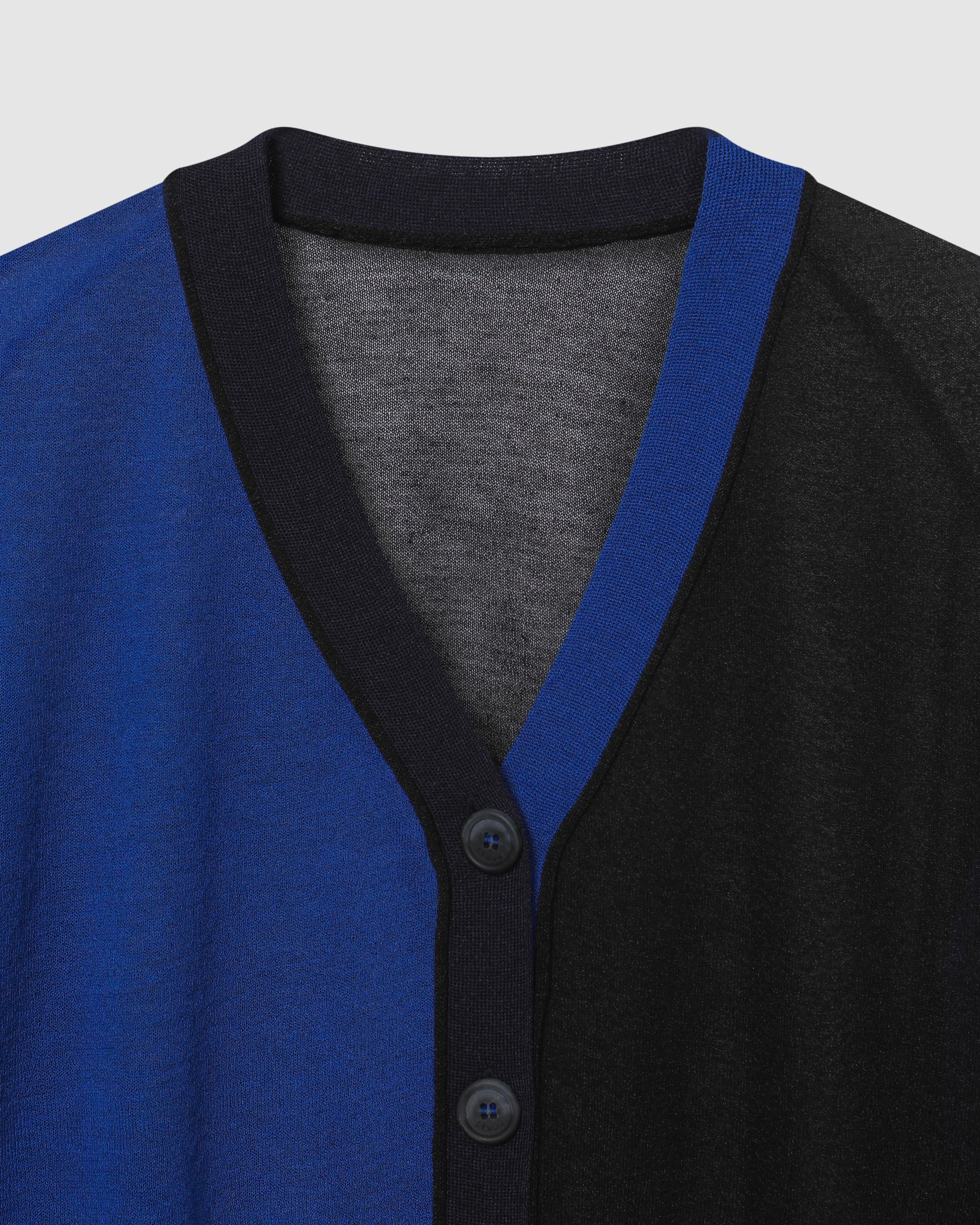 Color Mix Sheer Knit Cardigan Blue PT — vue 4