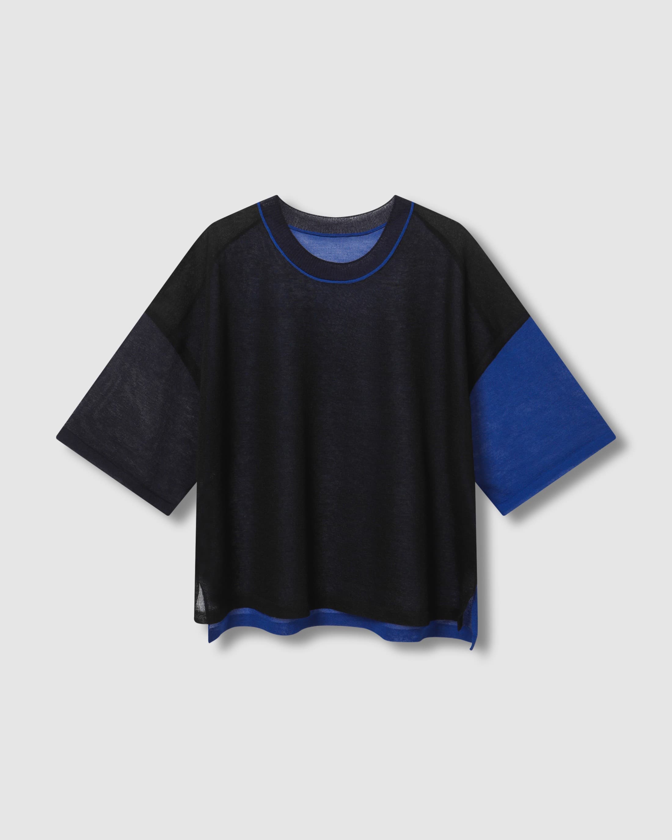 Color Mix Sheer Knit Blue PT — vue 2