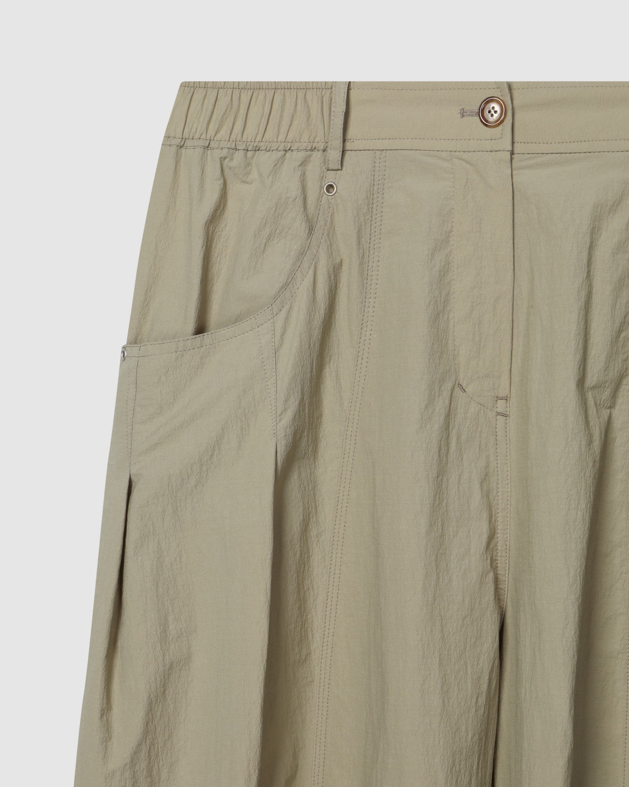 Eyelet Point Tuck Pants Khaki Beige — vue 4