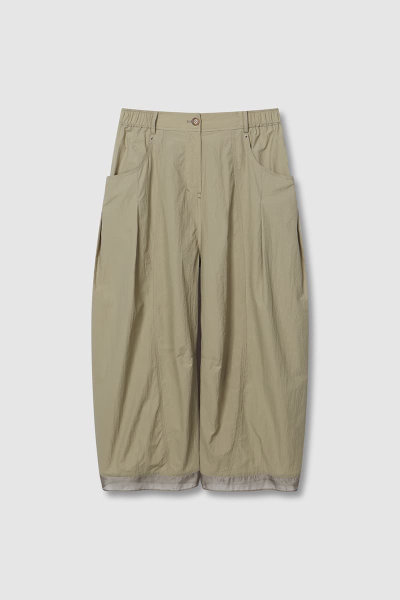 Eyelet Point Tuck Pants Khaki Beige — vue 1