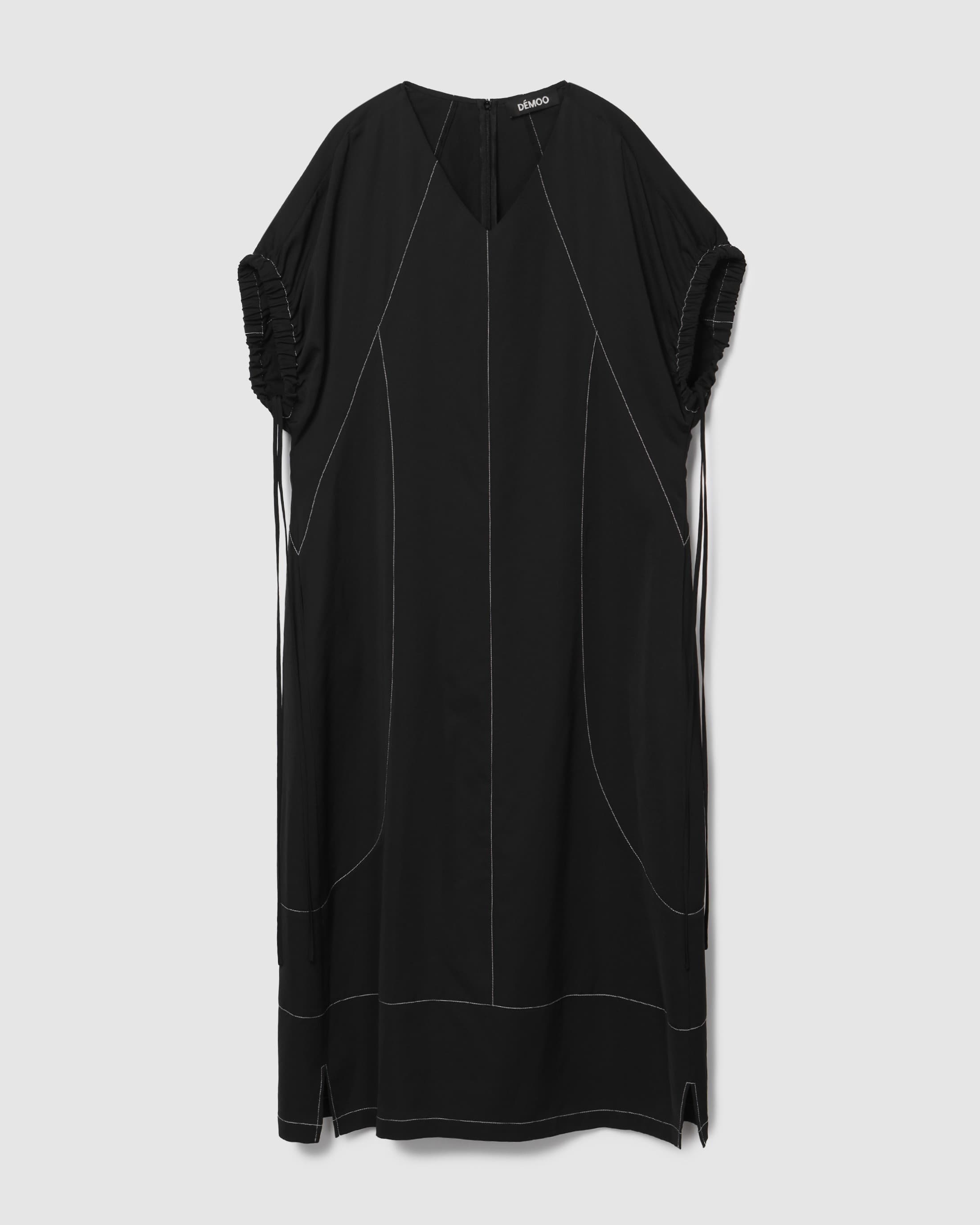 Balloon Stitch Long Dress Black — vue 2