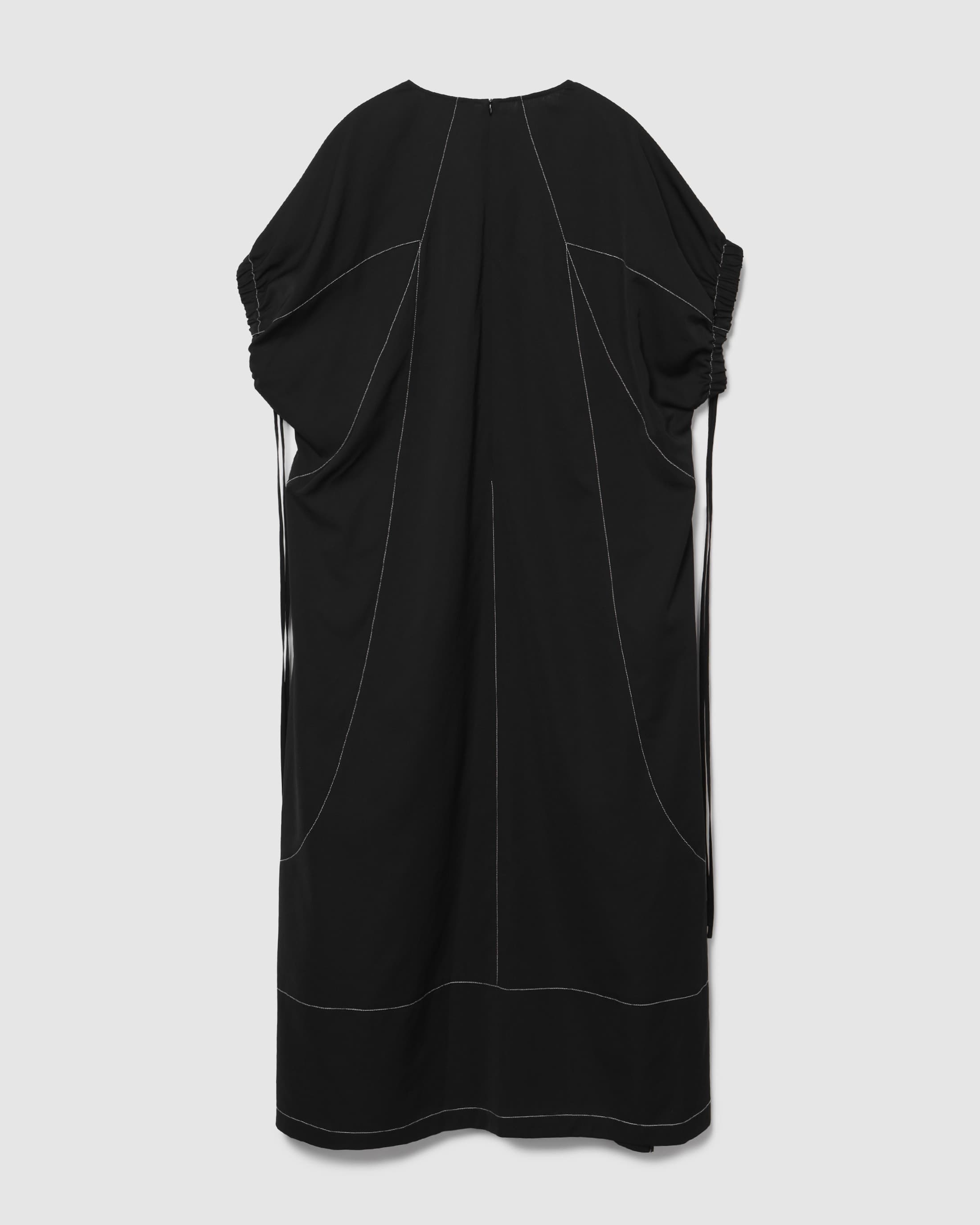 Balloon Stitch Long Dress Black — vue 3