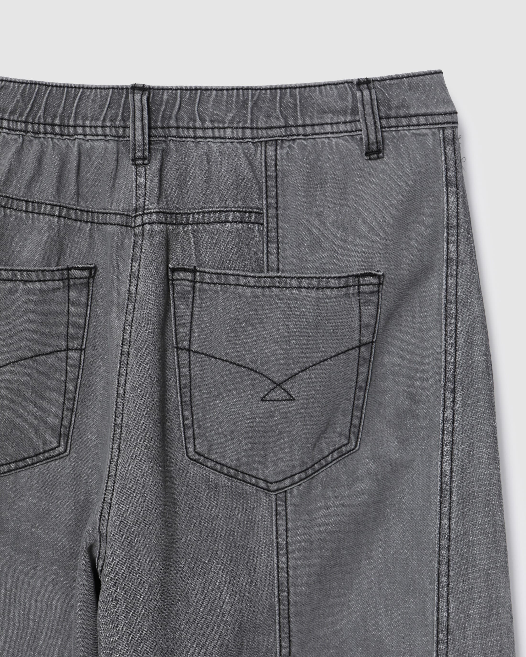 Wide Two-Tone Denim Pants Grey — vue 5