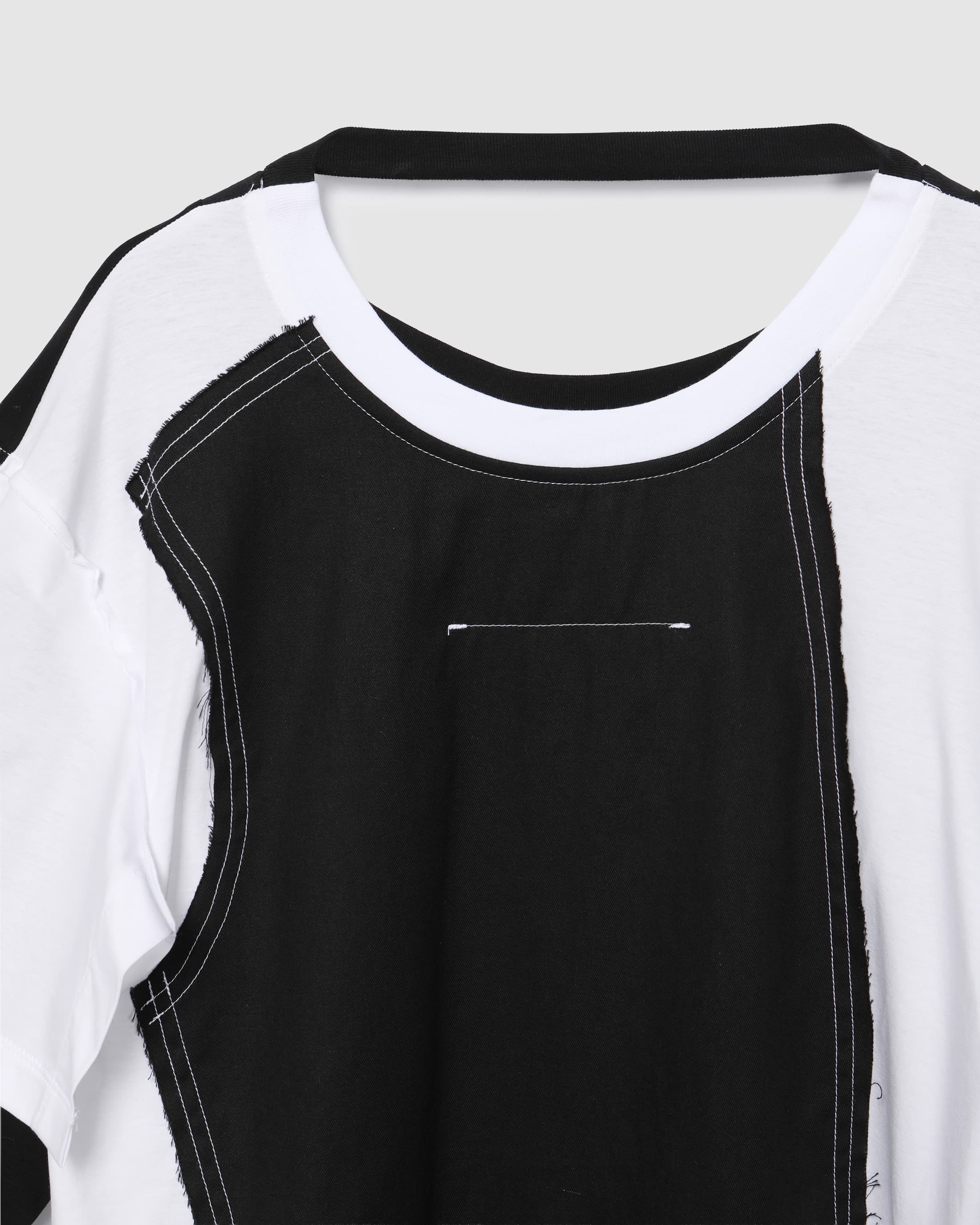 Double Sleeve Colored T-Shirt Black/White — vue 4