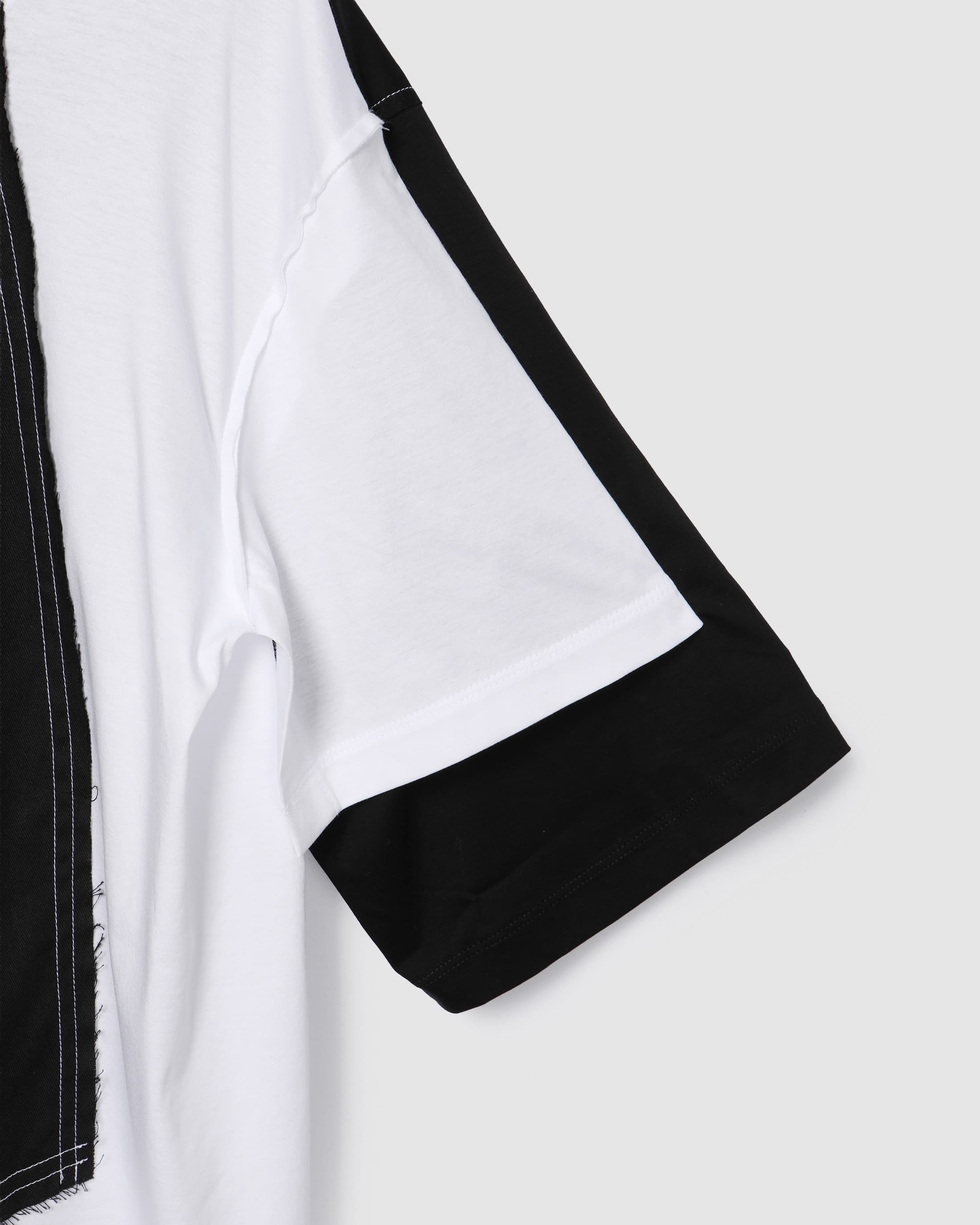 Double Sleeve Colored T-Shirt Black/White — vue 5
