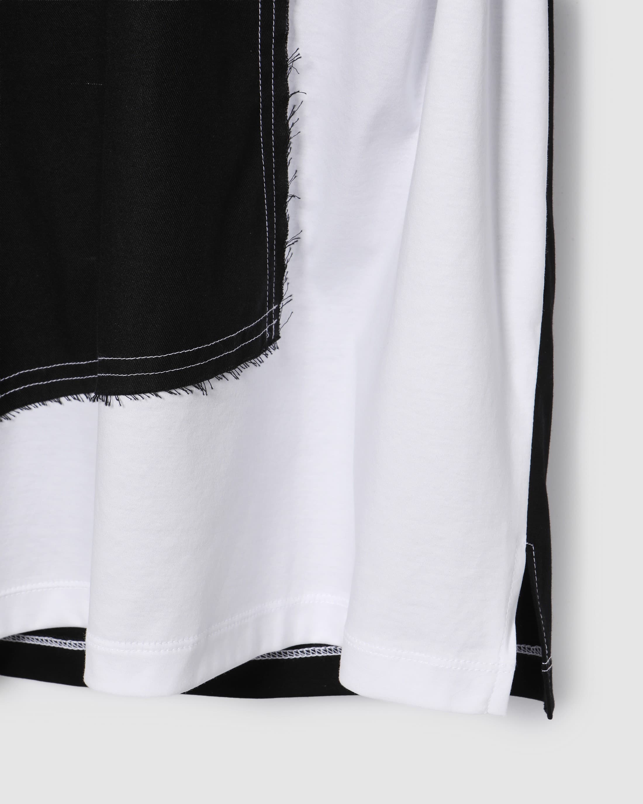 Double Sleeve Colored T-Shirt Black/White — vue 6