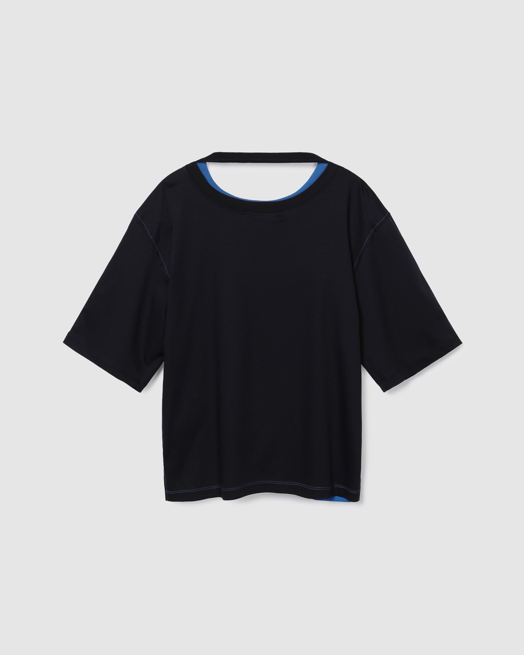 Double Sleeve Colored T-Shirt Blue — vue 3