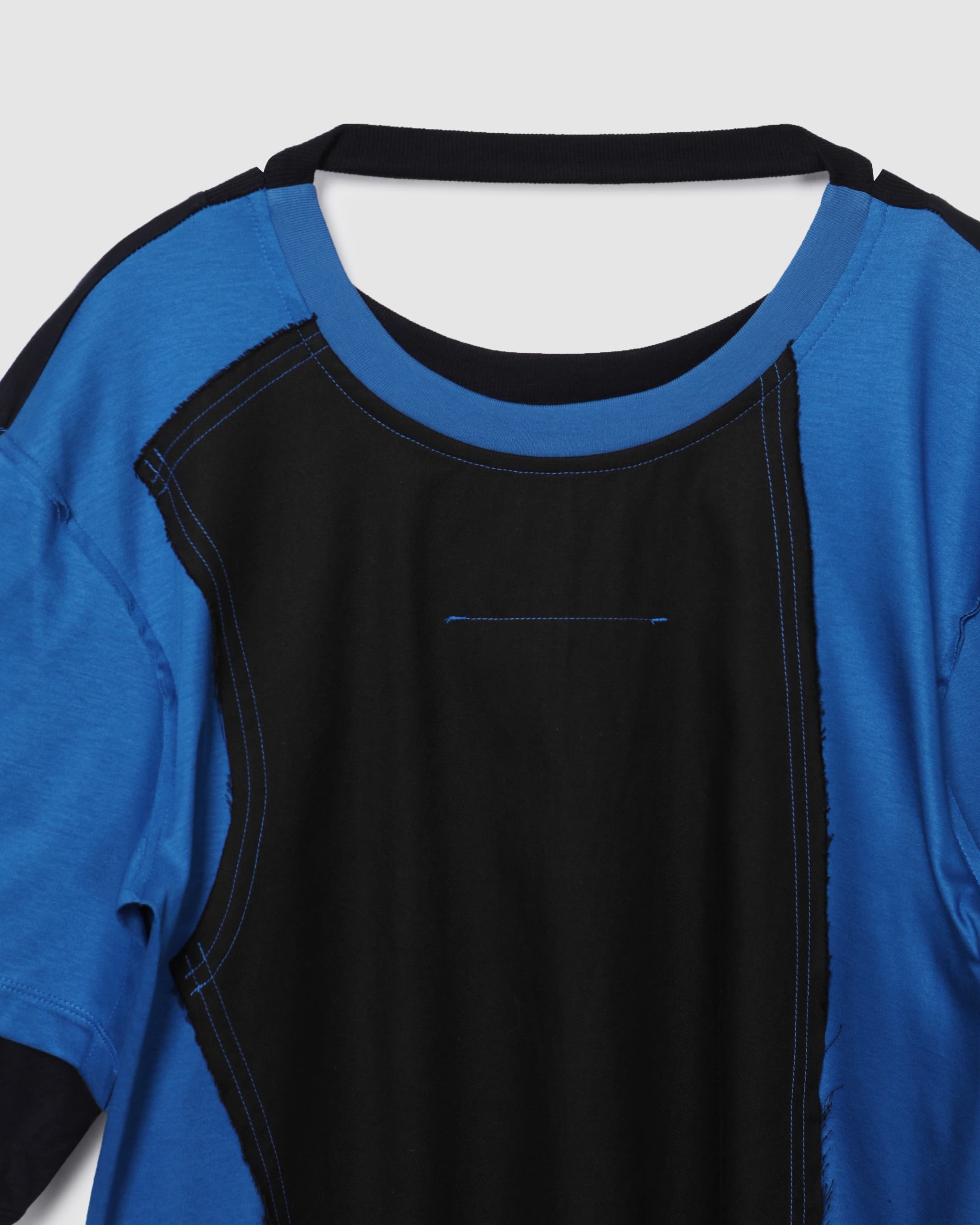 Double Sleeve Colored T-Shirt Blue — vue 4