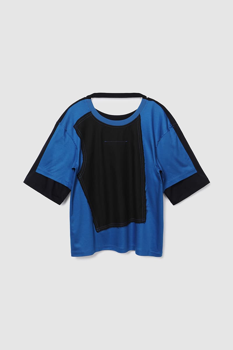 Double Sleeve Colored T-Shirt Blue — vue 1