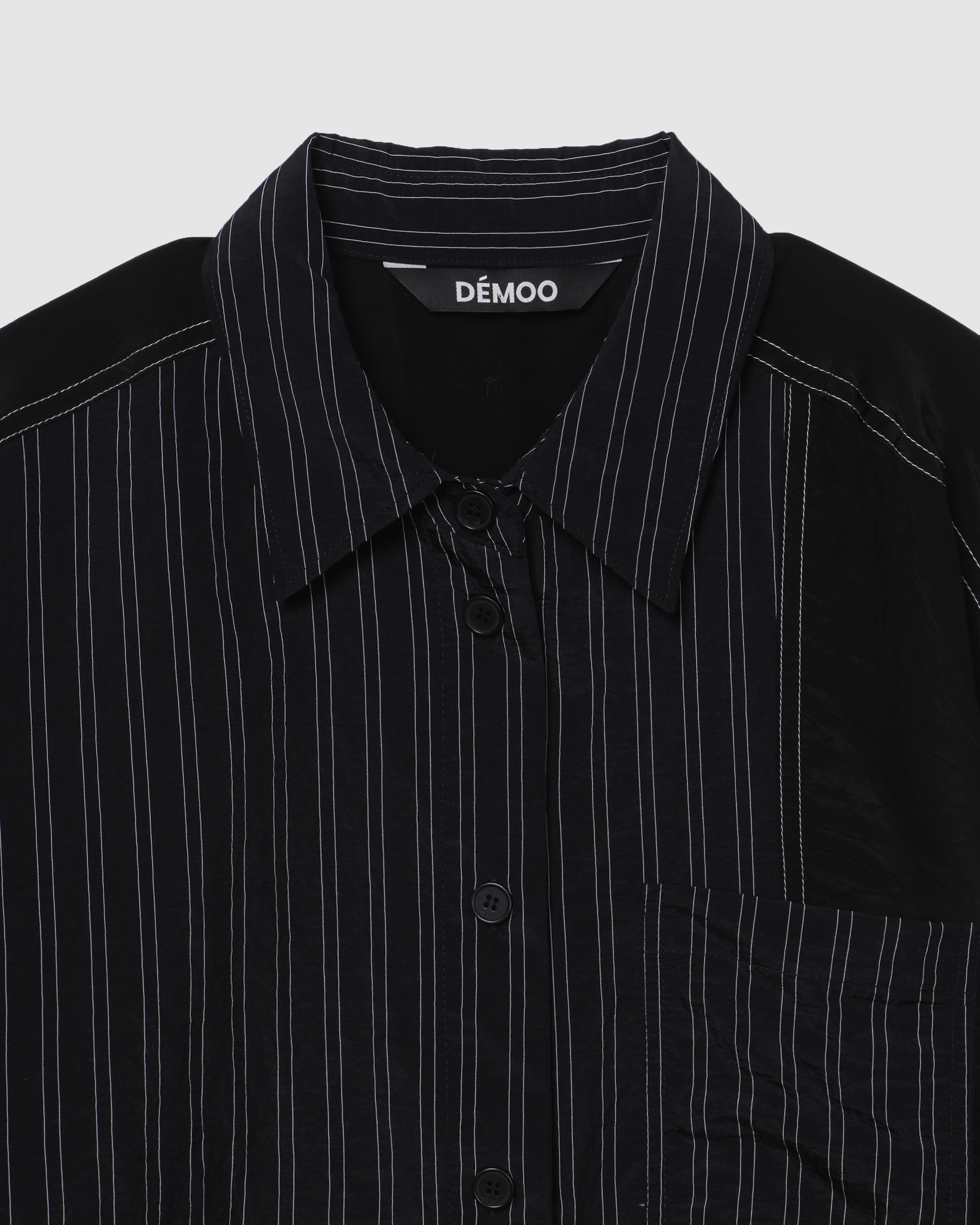 Stripe Panel Blouse Black PT — vue 4