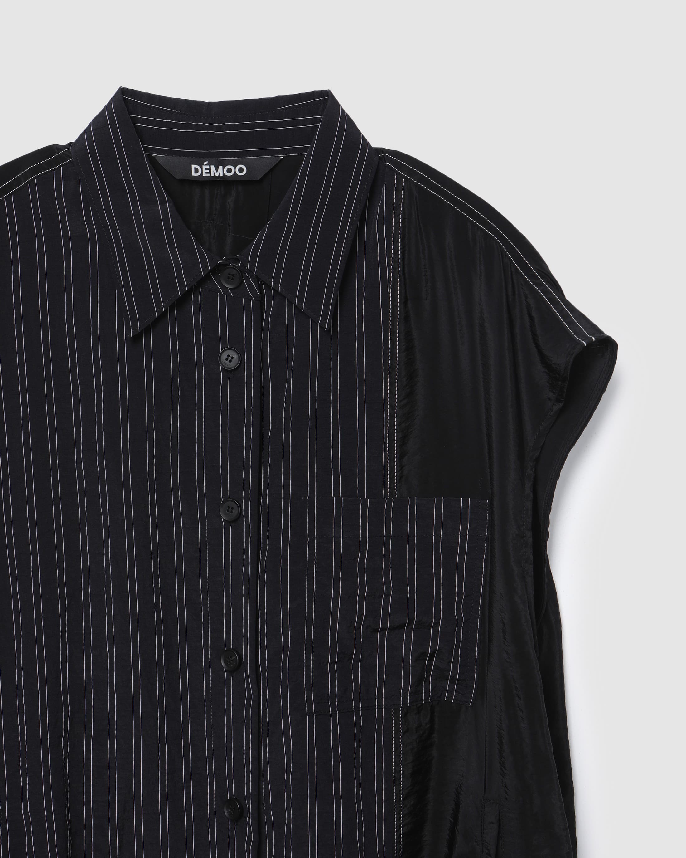 Stripe Panel Long Vest Black PT — vue 4