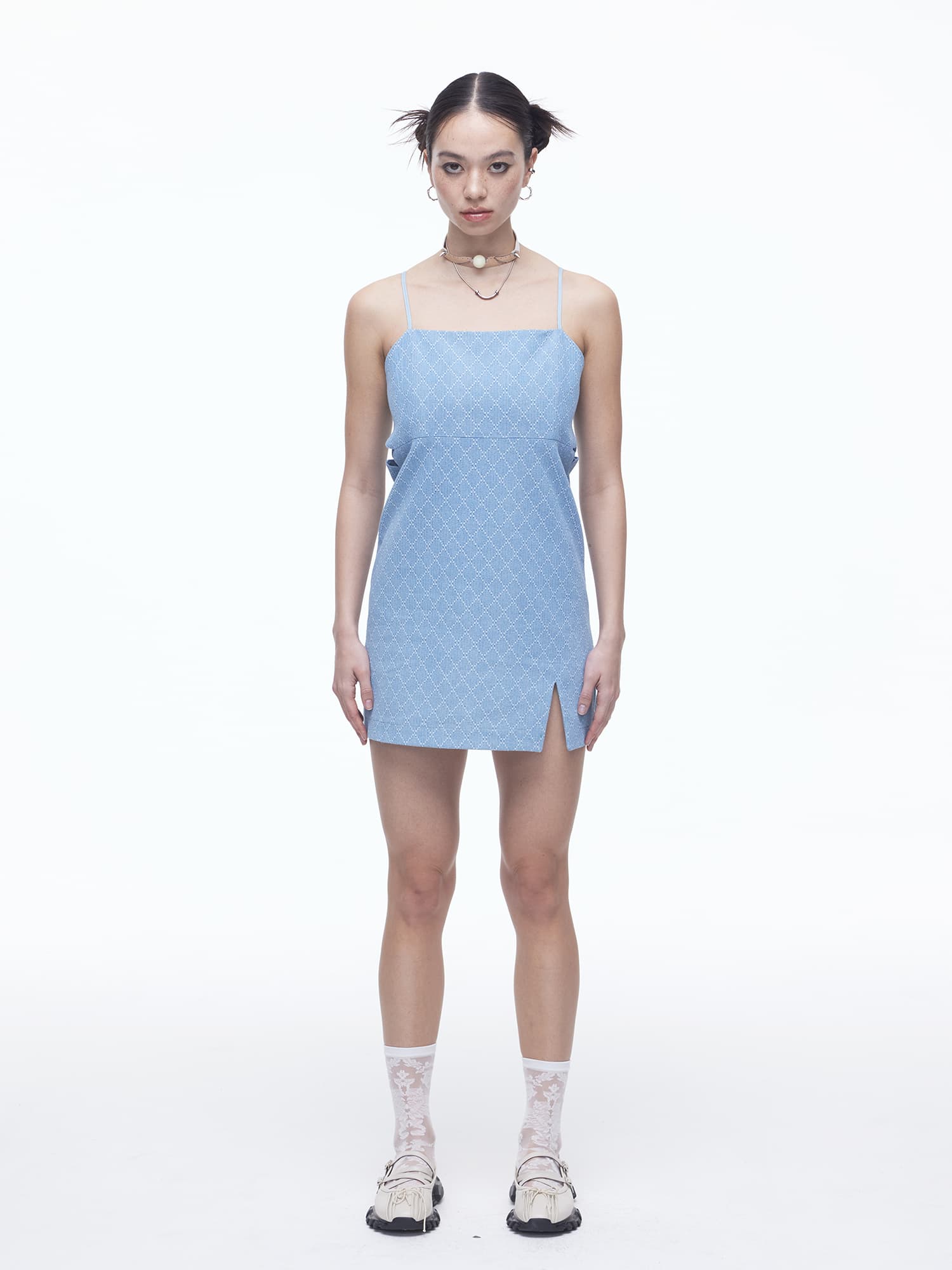 Diamond Hole Denim Dress (BK) — vue 9