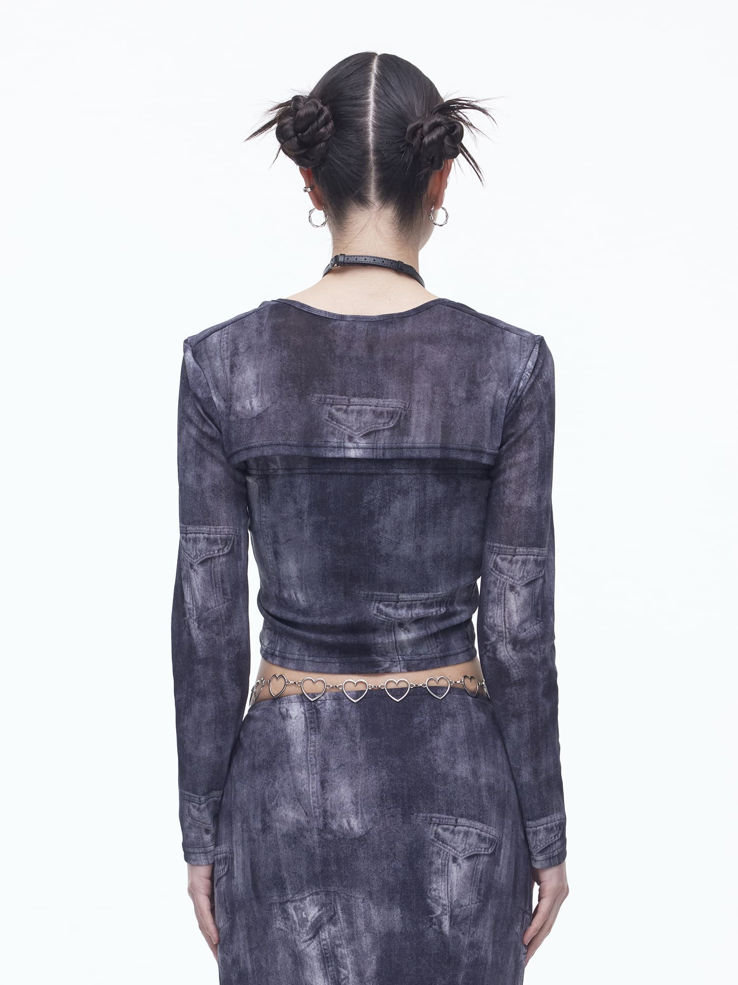 Denim Mesh Bolero (BK) — vue 4