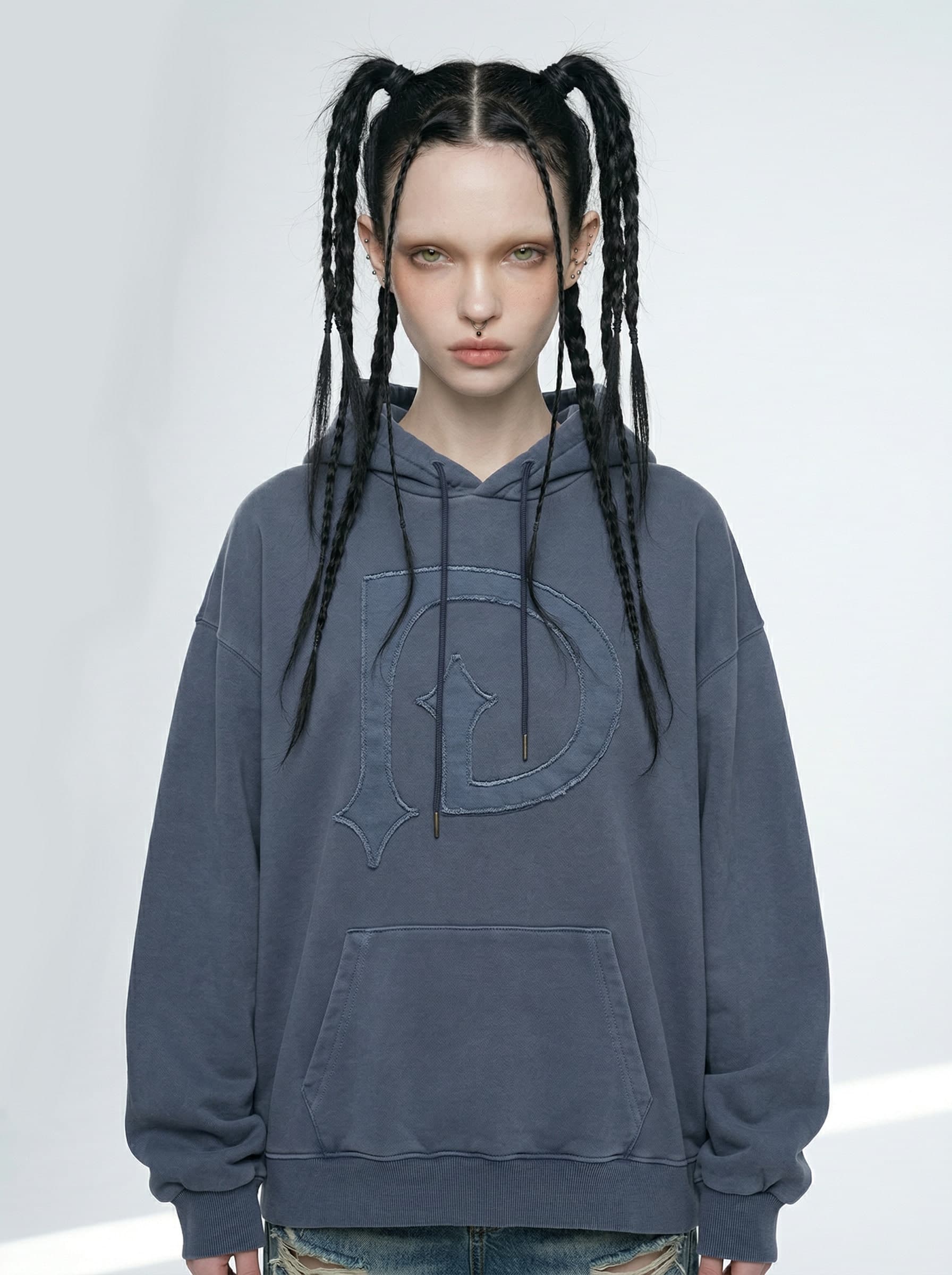 Pigment Logo Hoodie BL — vue 1
