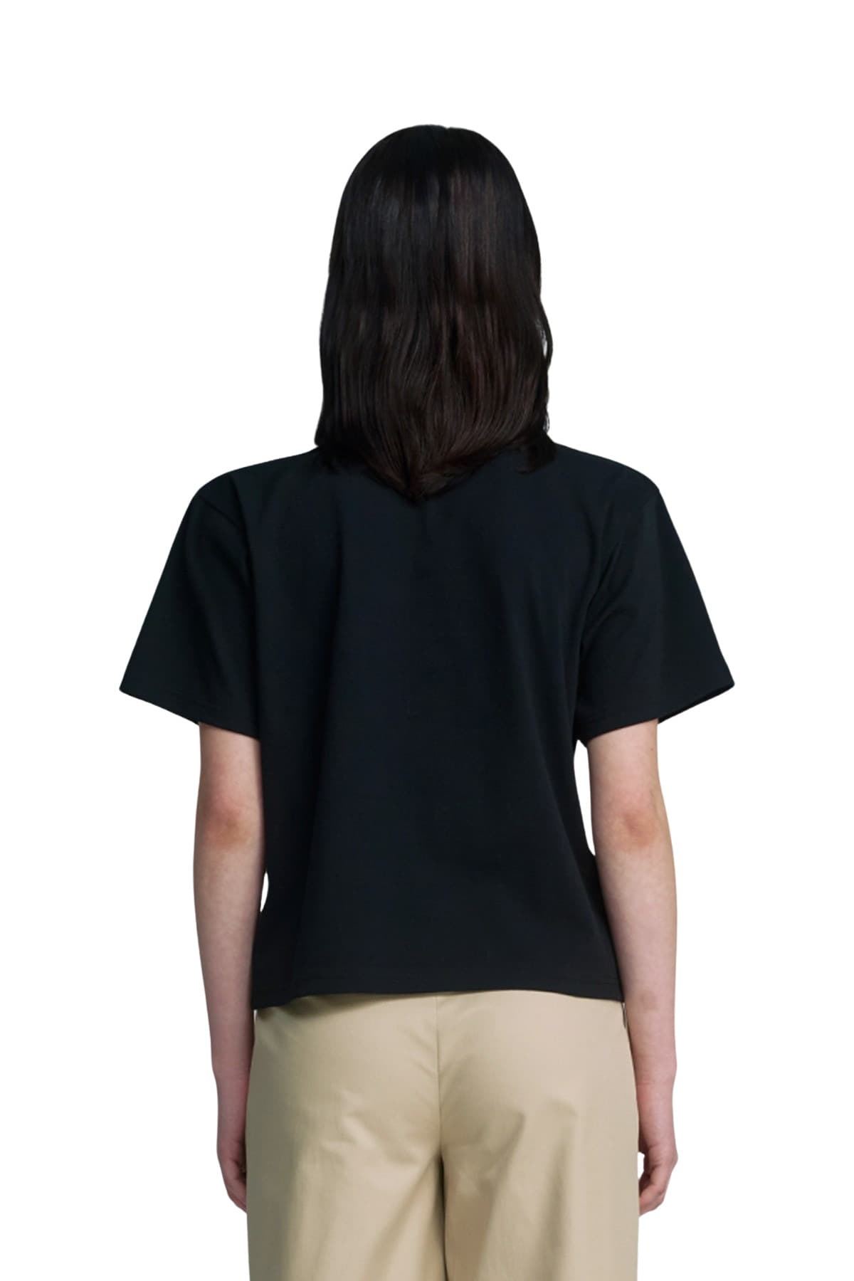 Embroidery Pique T-shirt (BLACK) — vue 4