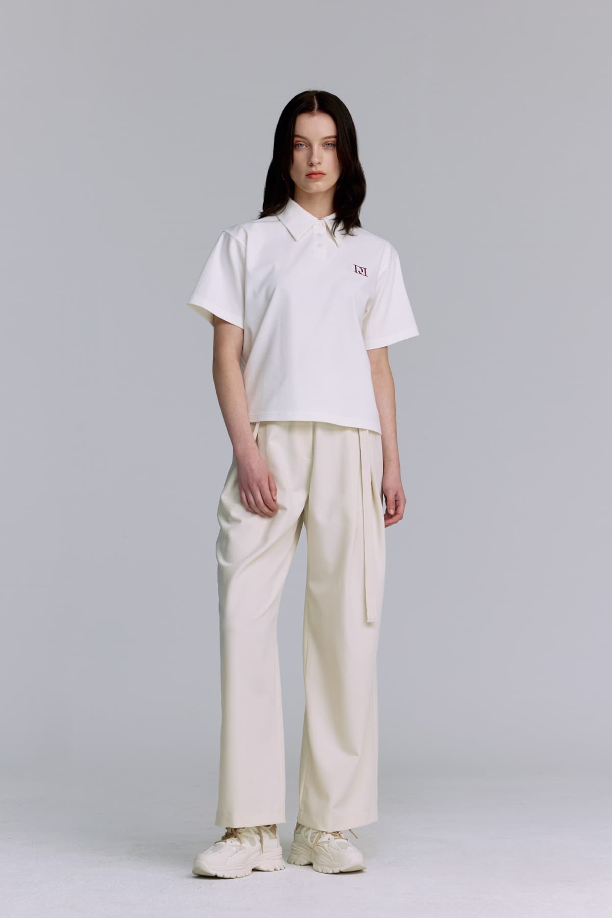 Embroidery Pique T-shirt (WHITE) — vue 6