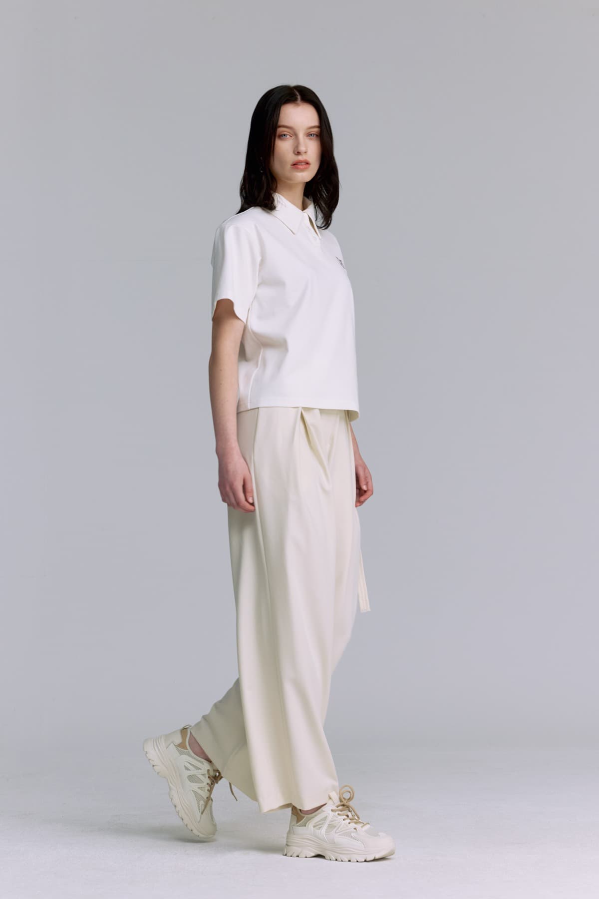 Embroidery Pique T-shirt (WHITE) — vue 9
