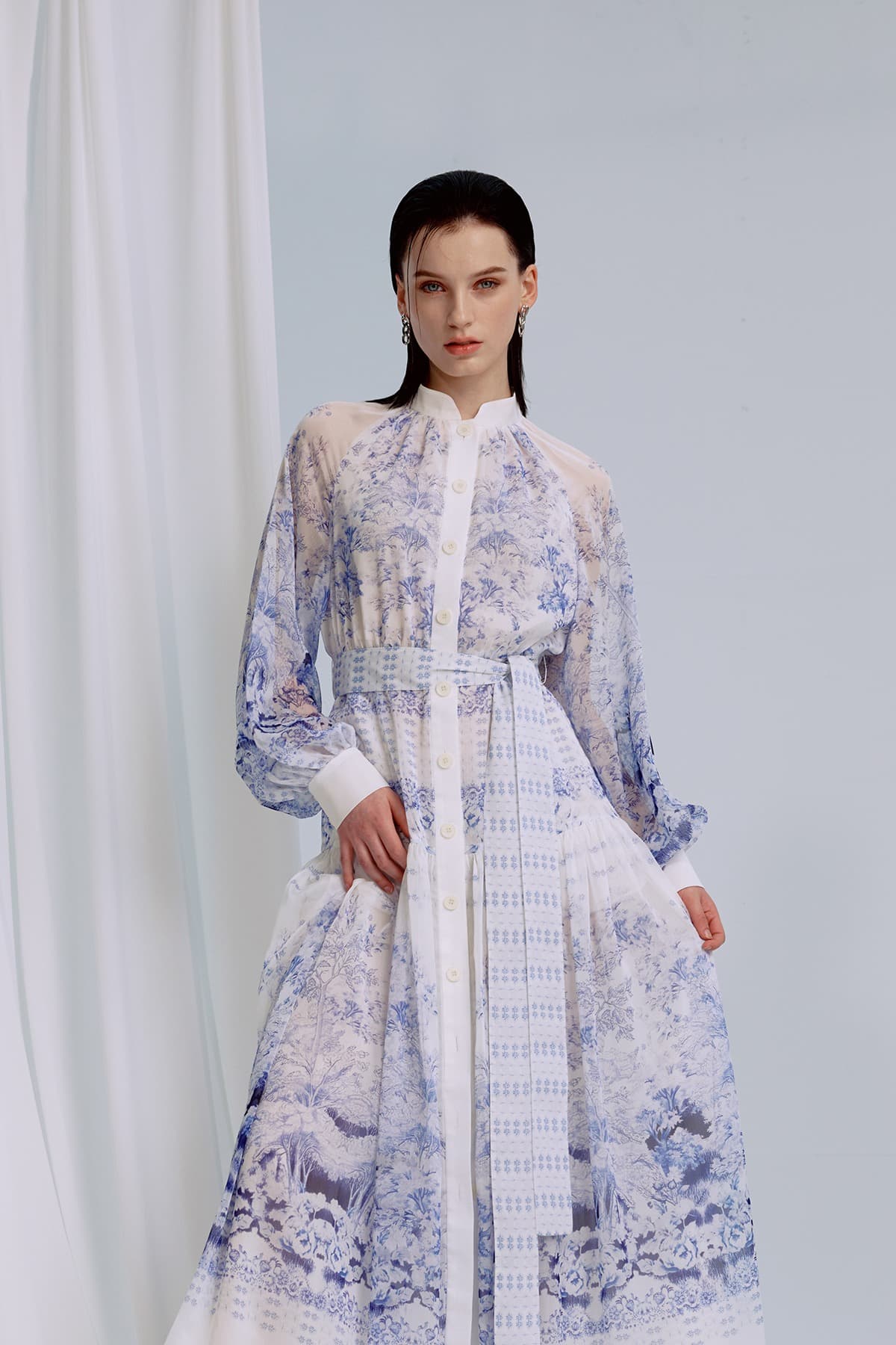 Chiffon Raglan-sleeved Dress (BN) — vue 7
