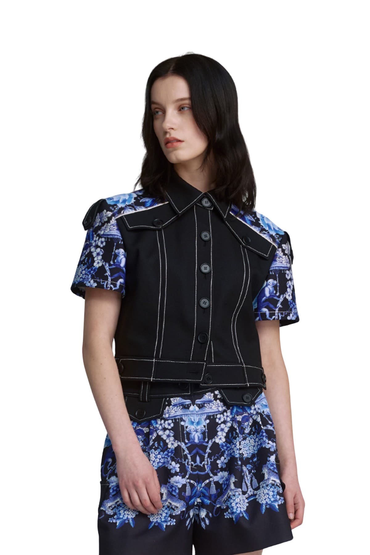 Flap Button Short-sleeved Jacket (B) — vue 5