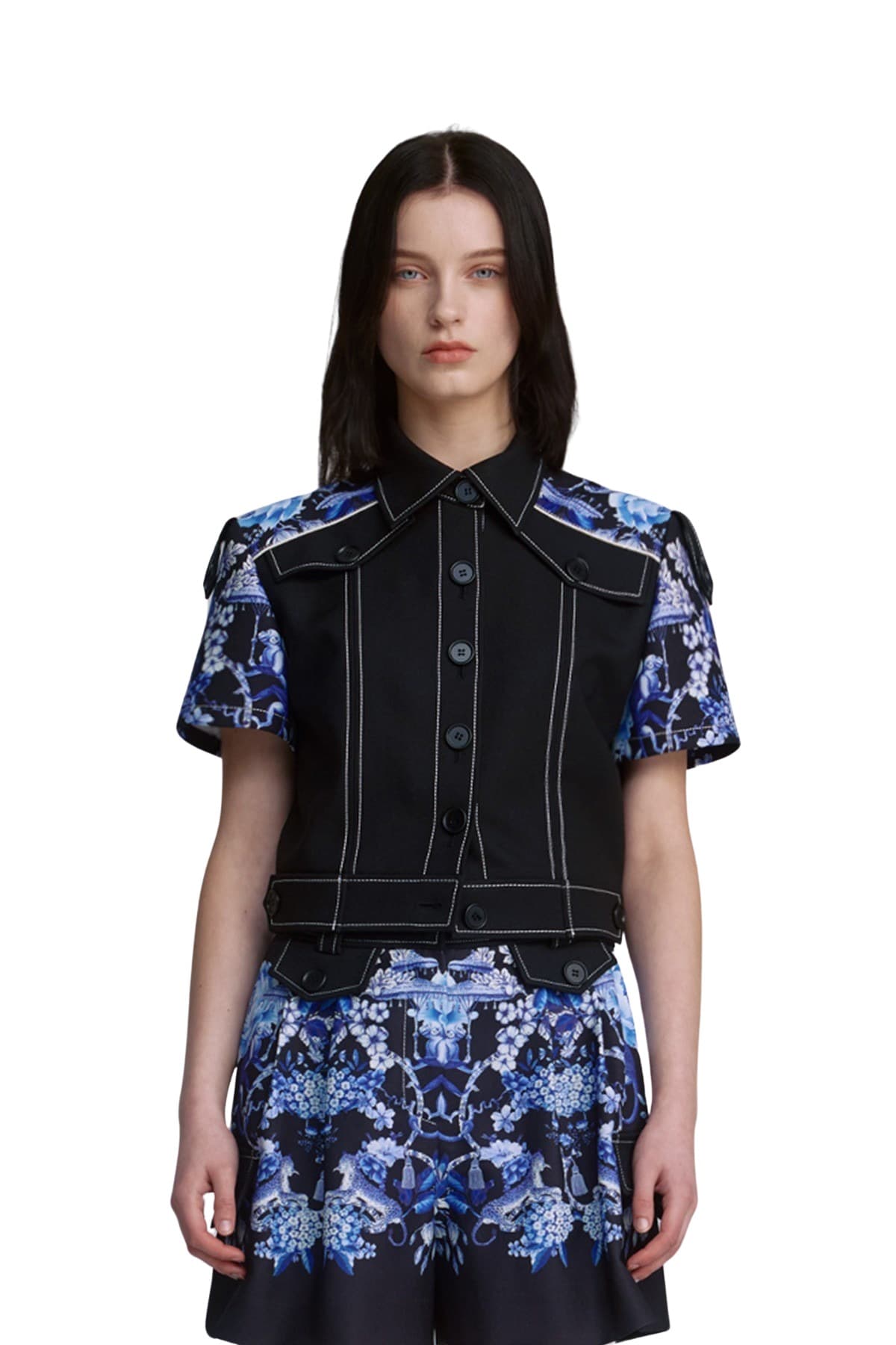 Flap Button Short-sleeved Jacket (B) — vue 1
