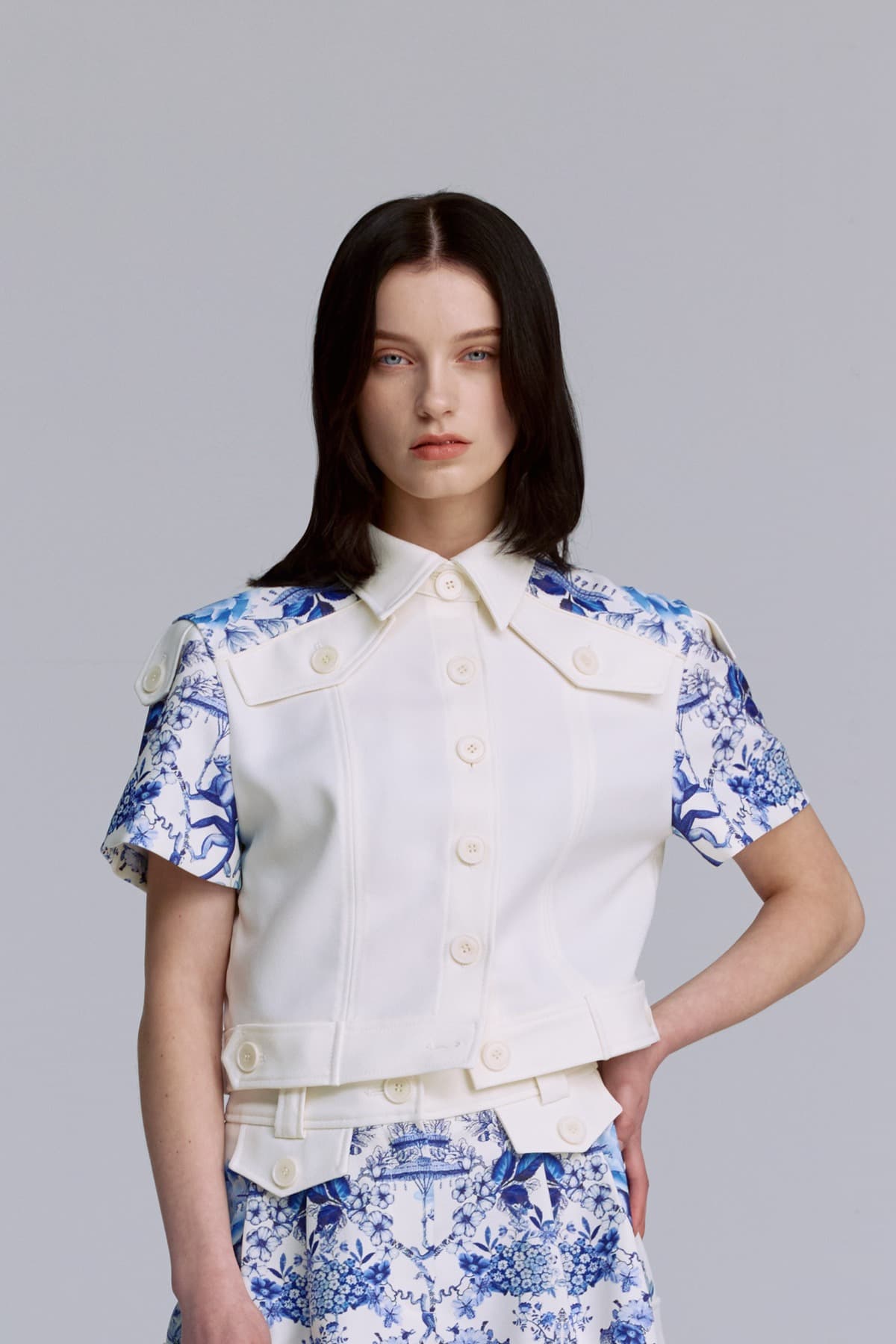 Flap Button Short-sleeved Jacket (W) — vue 10
