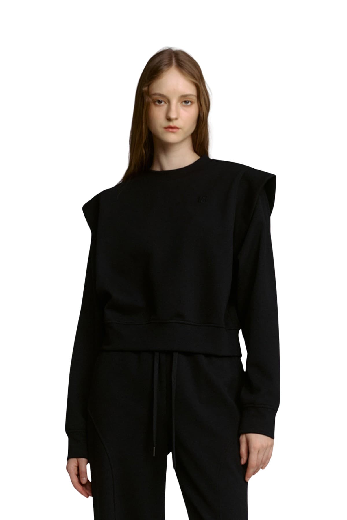 Cap Sleeve Sweatshirt (BLACK) — vue 5