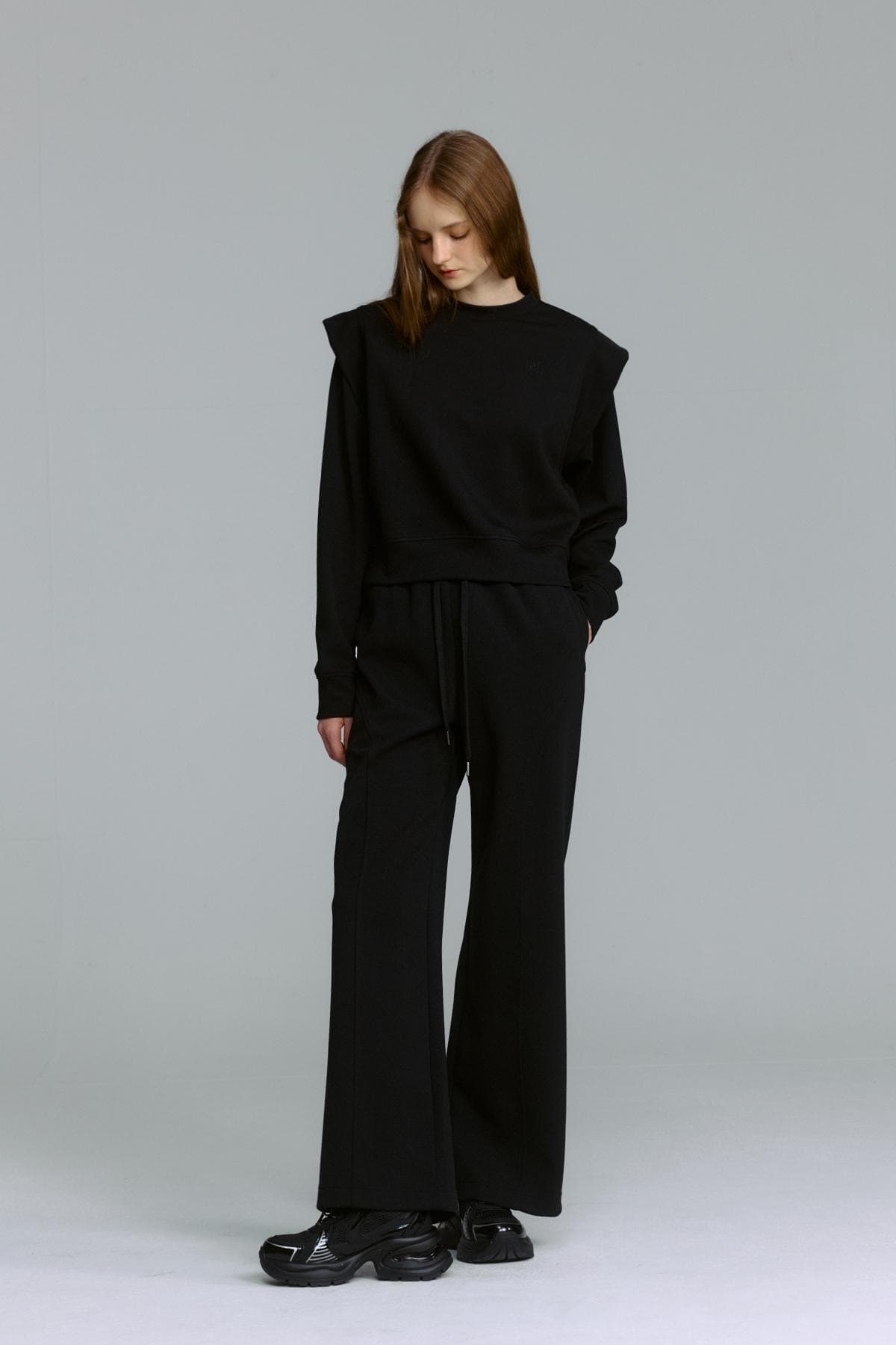 Cap Sleeve Sweatshirt (BLACK) — vue 6