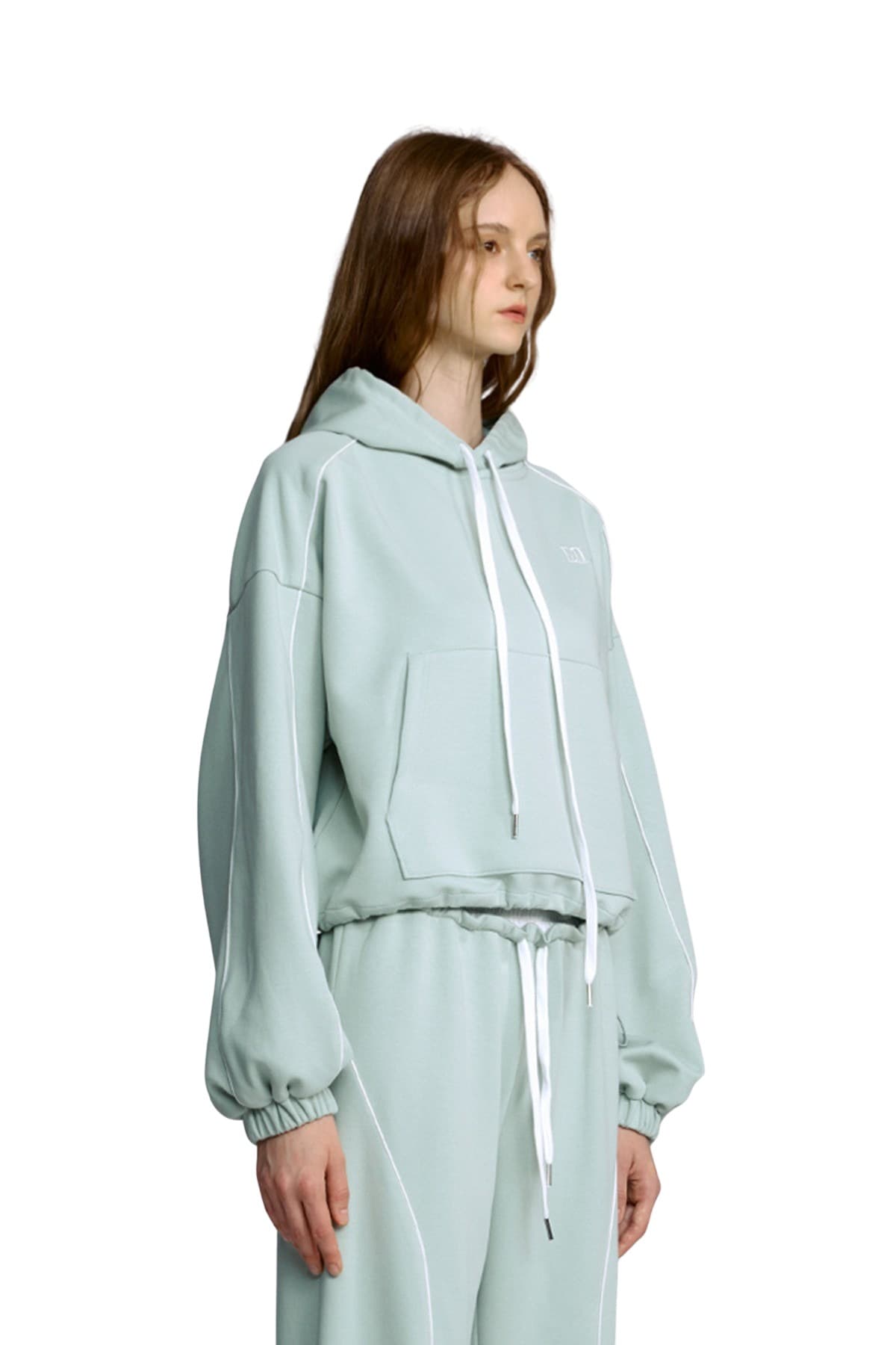 Piping Hooded Sweatshirt (MINT) — vue 3
