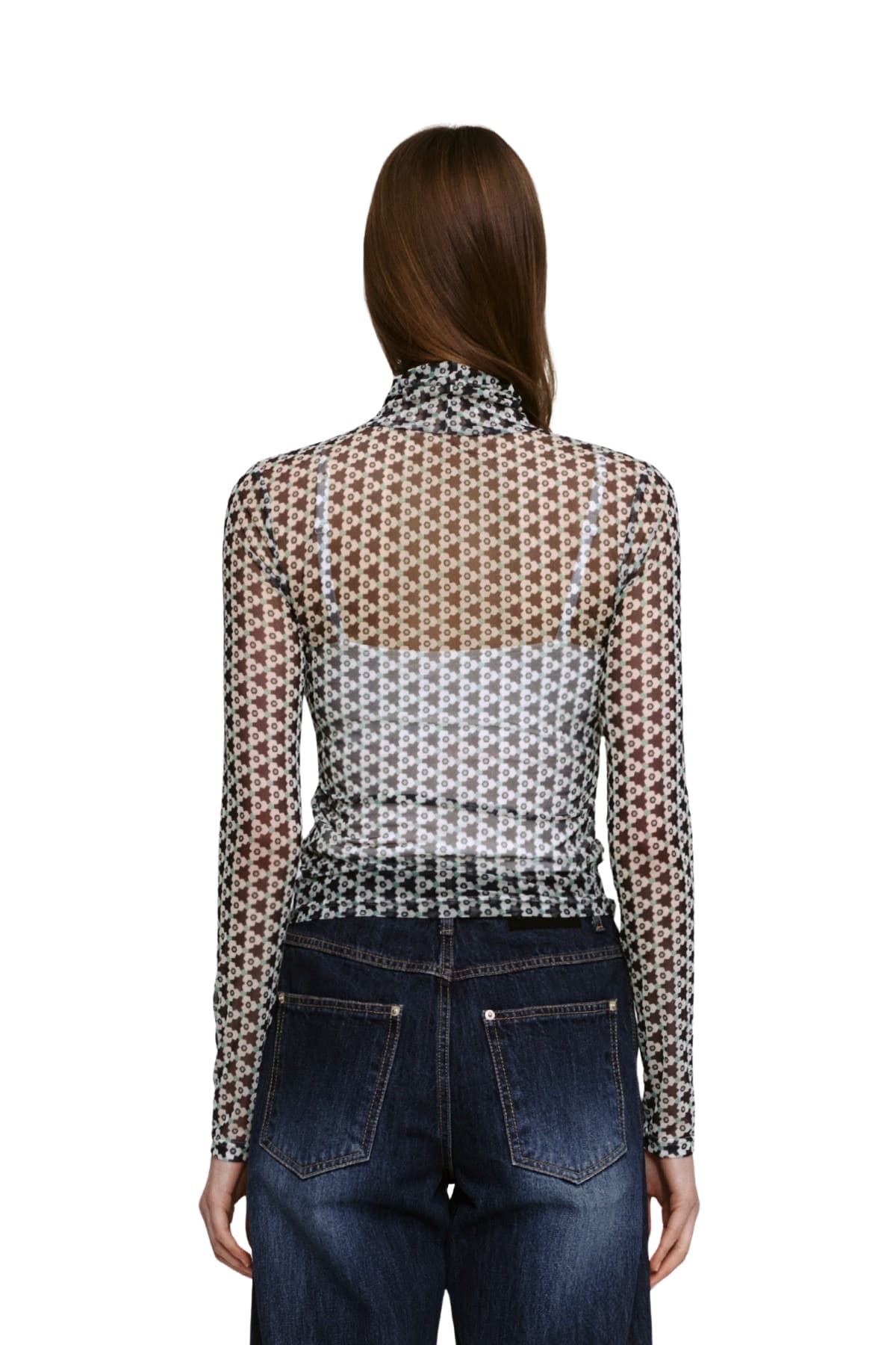 Mesh Print Turtleneck T-shirt (PI) — vue 4