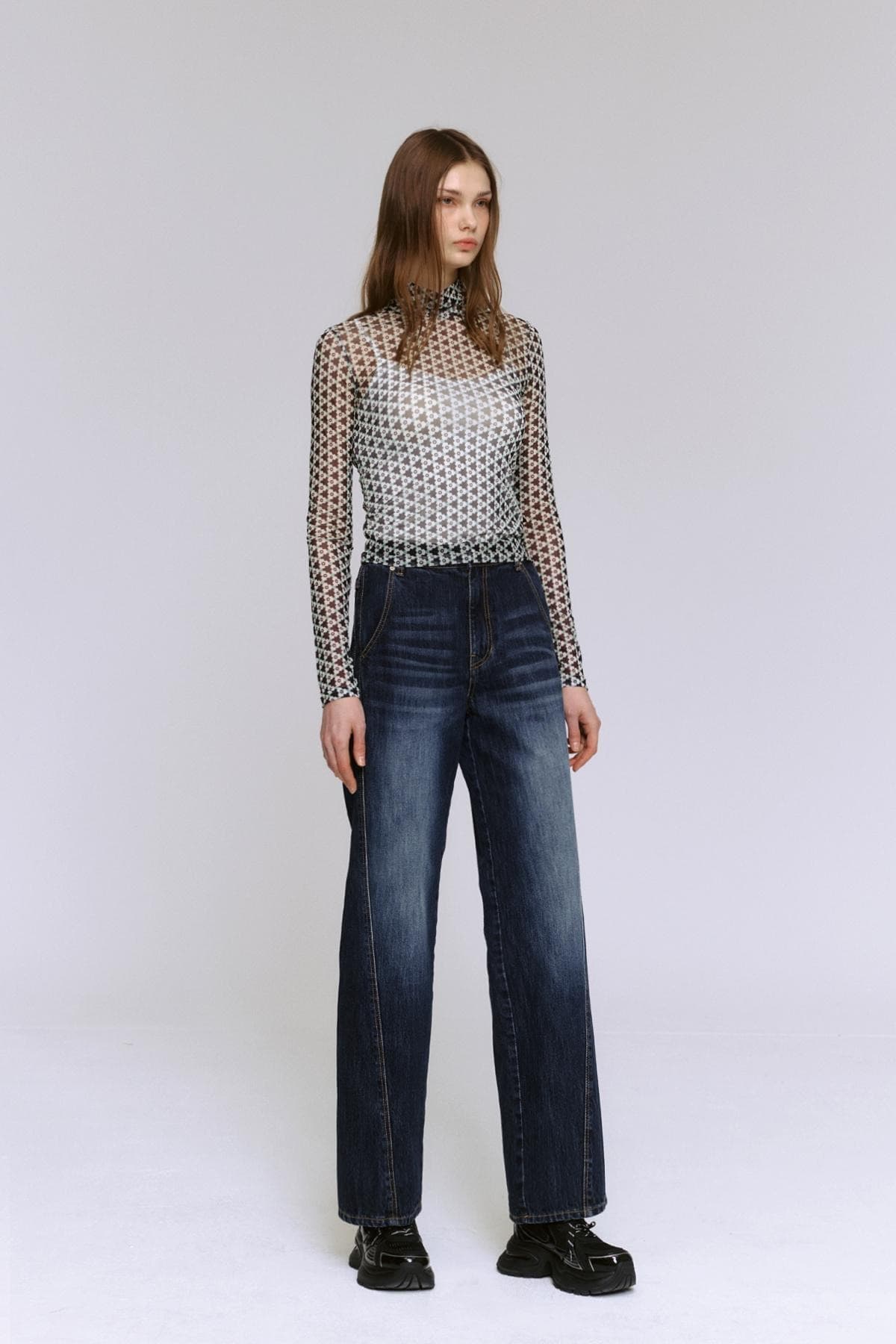 Mesh Print Turtleneck T-shirt (PI) — vue 8