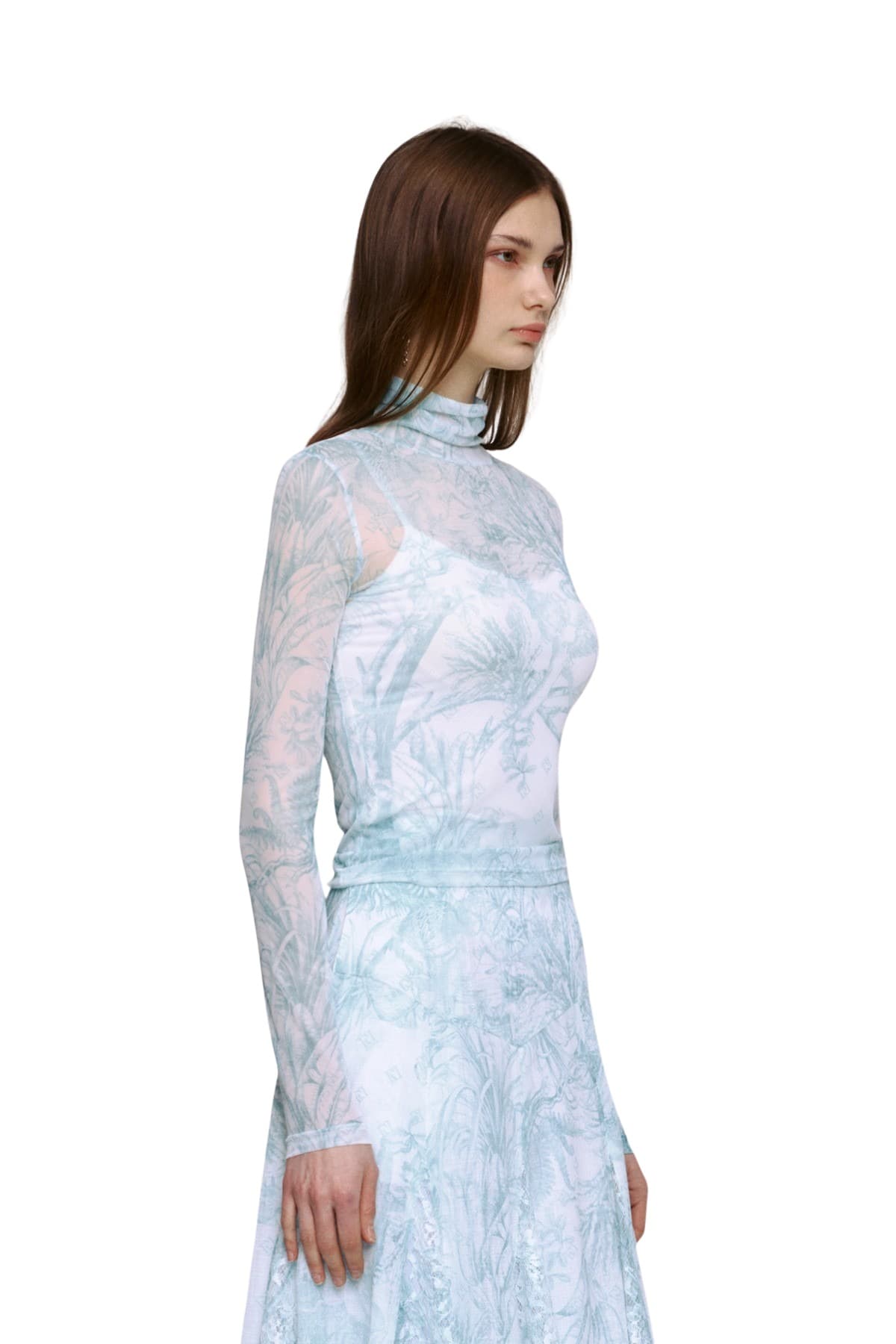 Mesh Print Turtleneck T-shirt (MT) — vue 3