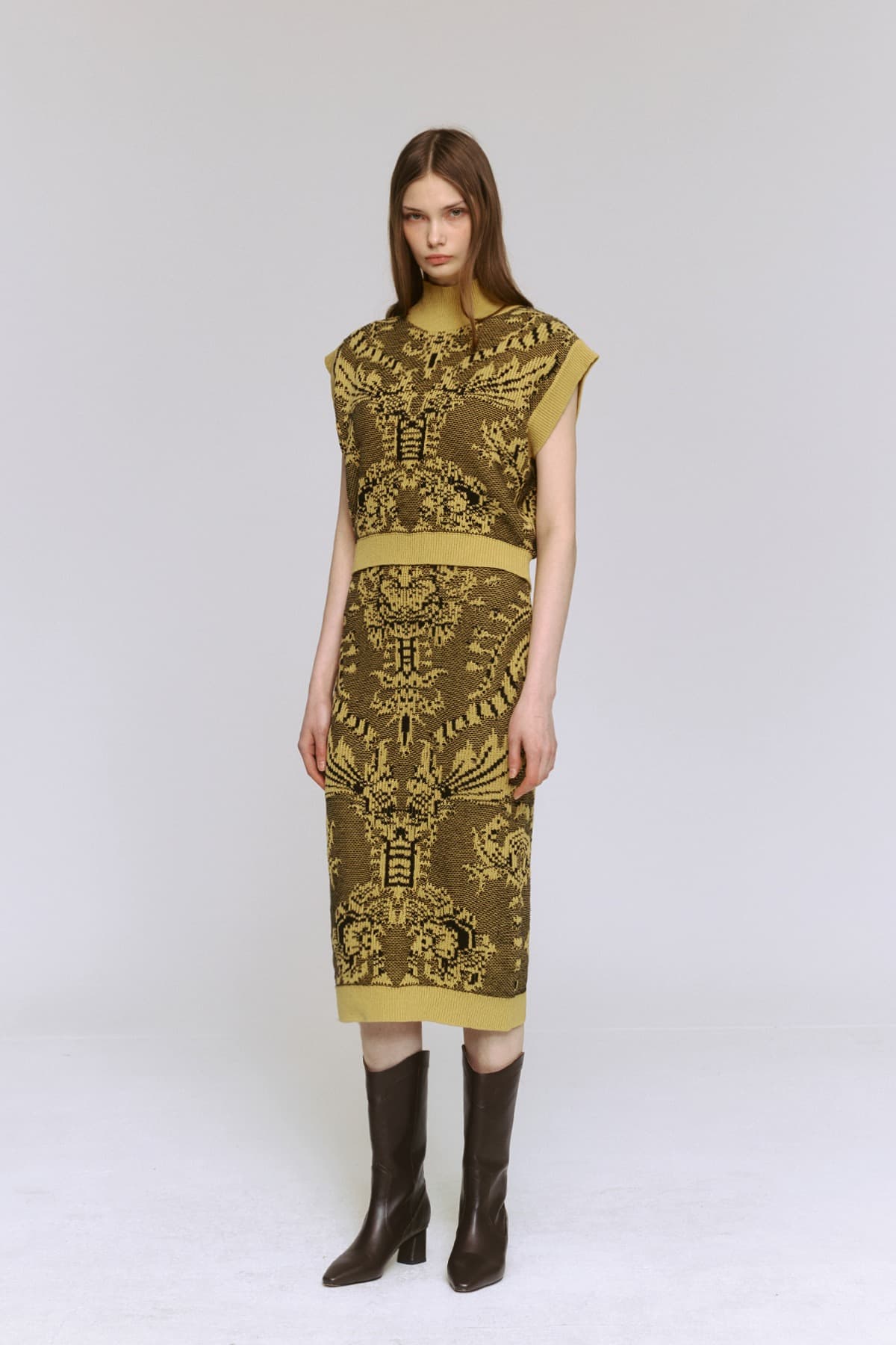 Jacquard Turtle-neck Vest (YE) — vue 11