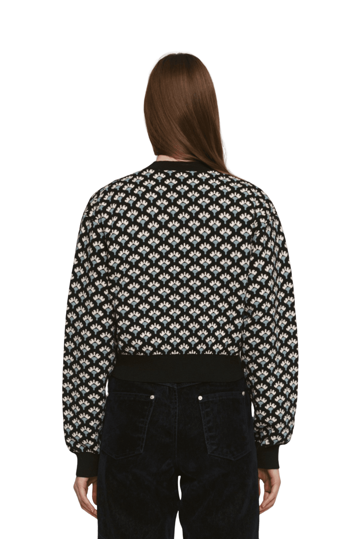Jacquard Round Cardigan (BK) — vue 4